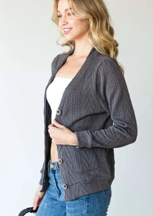 Classy Casual Button Down Cardigan - Clearance Final Sale