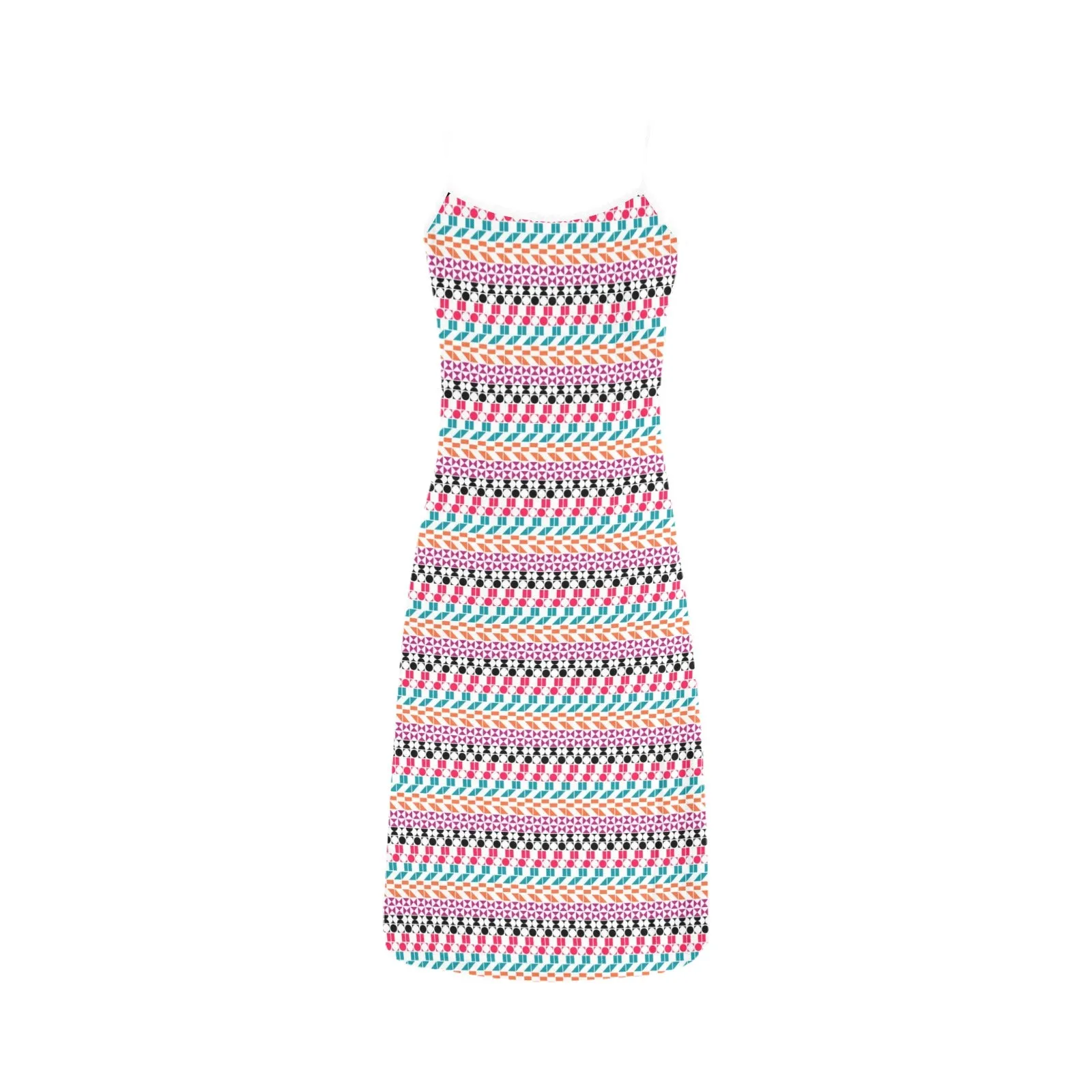 color geo print 7BA Alcestis Slip Dress (Model D05)