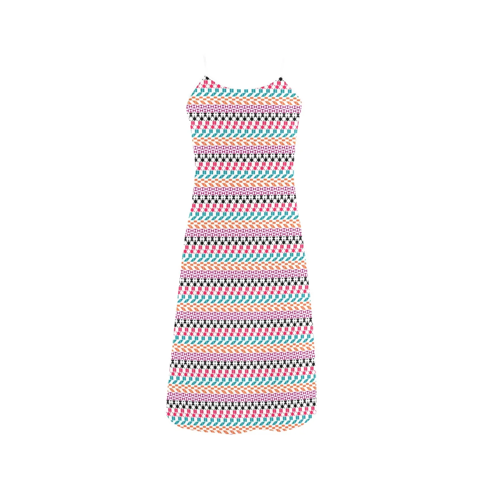 color geo print 7BA Alcestis Slip Dress (Model D05)