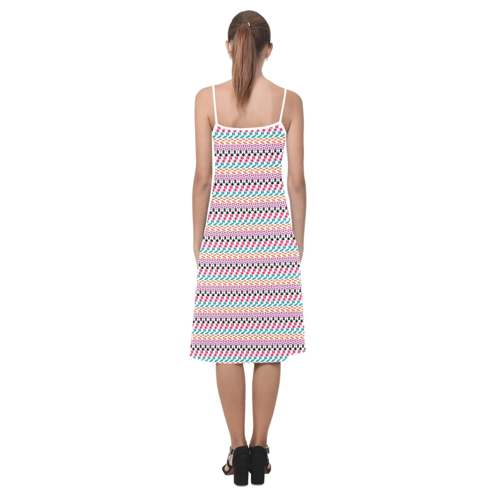 color geo print 7BA Alcestis Slip Dress (Model D05)