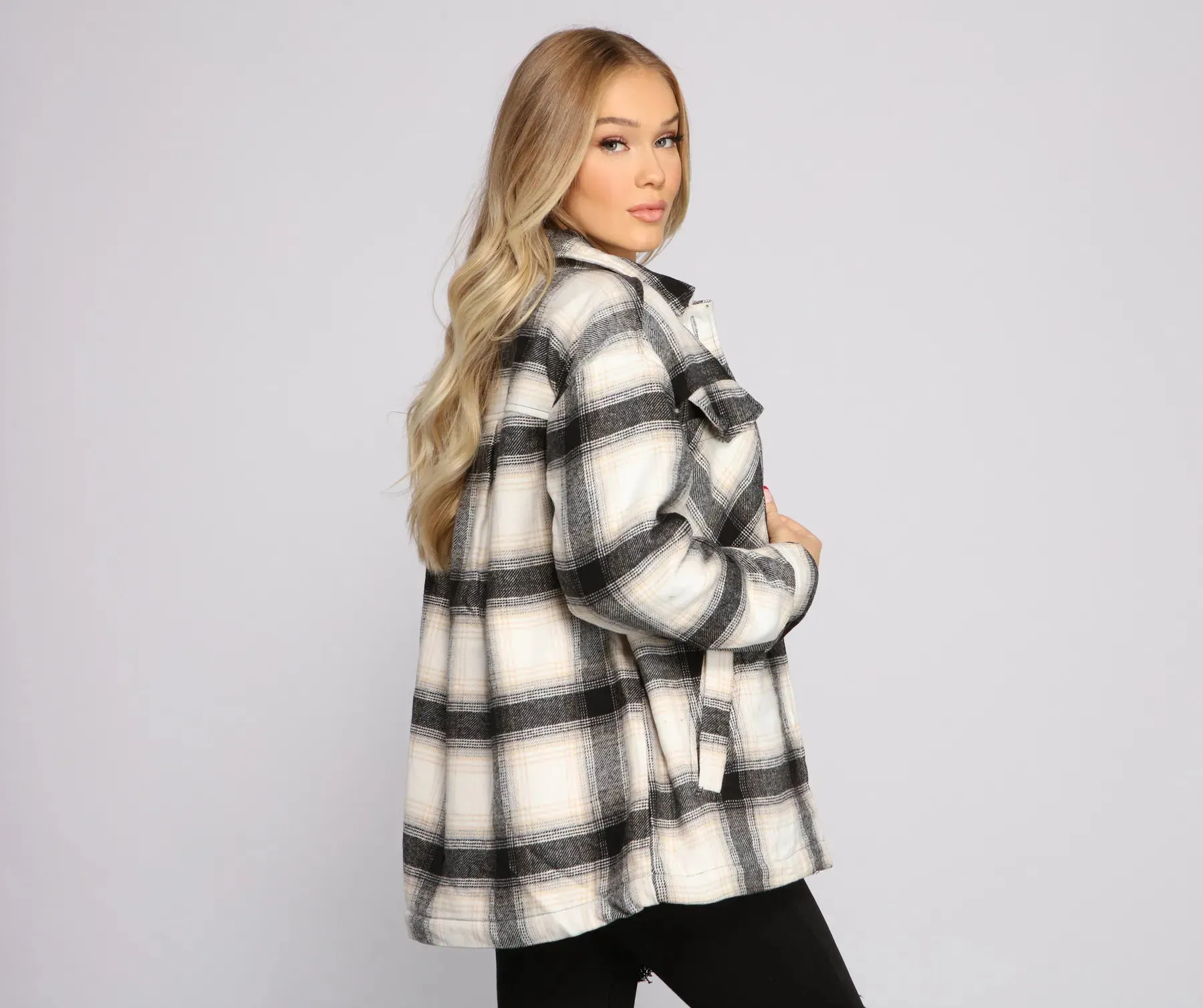 Cozy Plaid Sherpa Lined Shacket