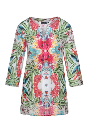 Cream Tropical KikiSol Tunic