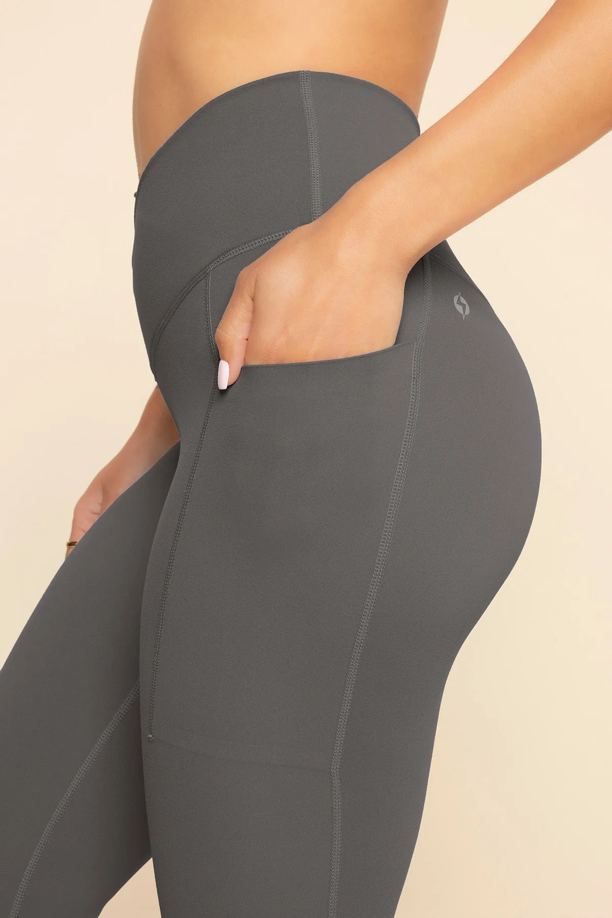 Crisscross Hourglass® Leggings with Pockets - Slate