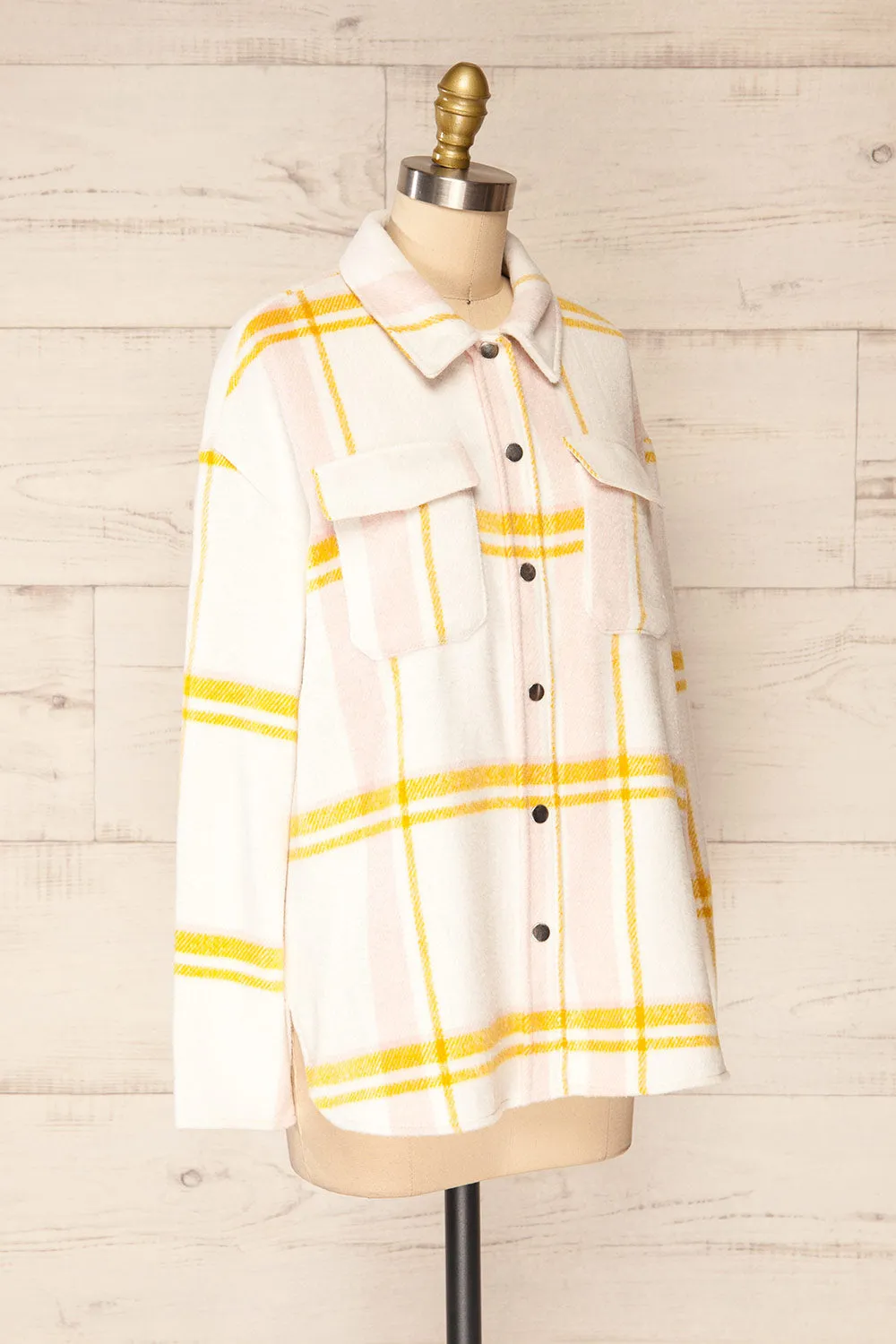 Crocci Mustard | Plaid Shacket w/ Front Pockets