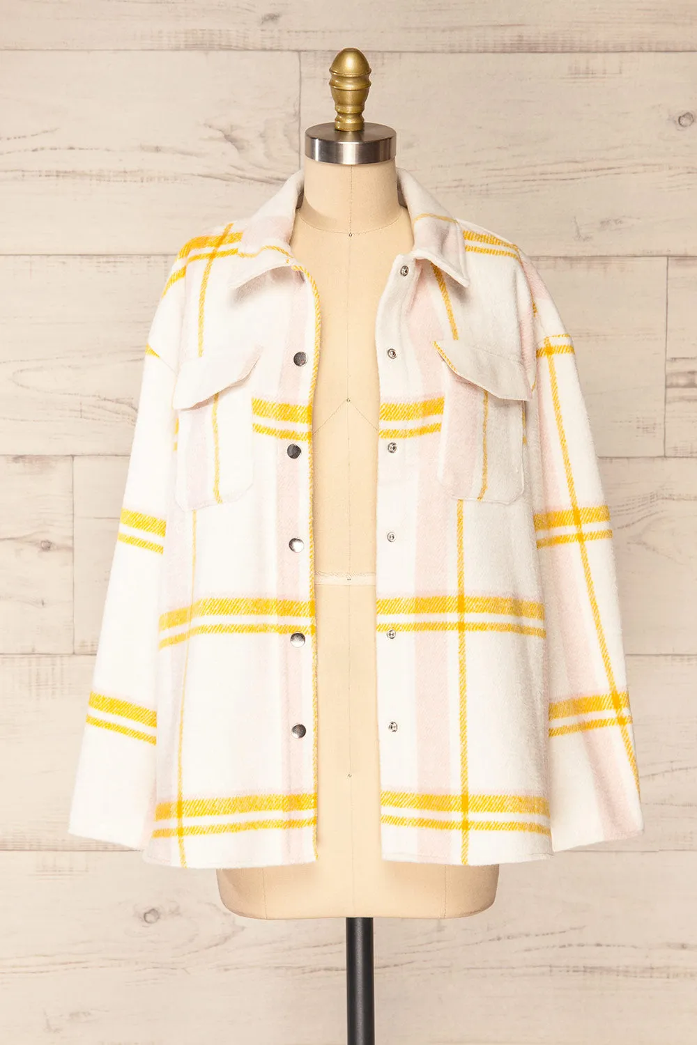 Crocci Mustard | Plaid Shacket w/ Front Pockets