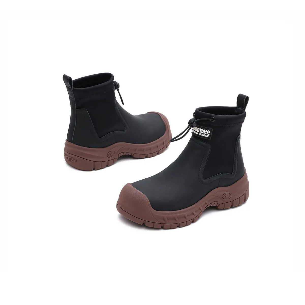 Cute Chunky Platform Chelsea Ankle Boots in British Style