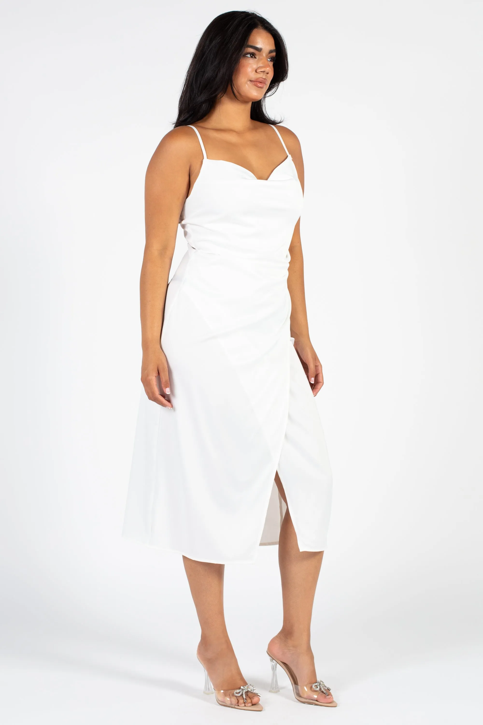 Deanna Satin Midi Slip Dress