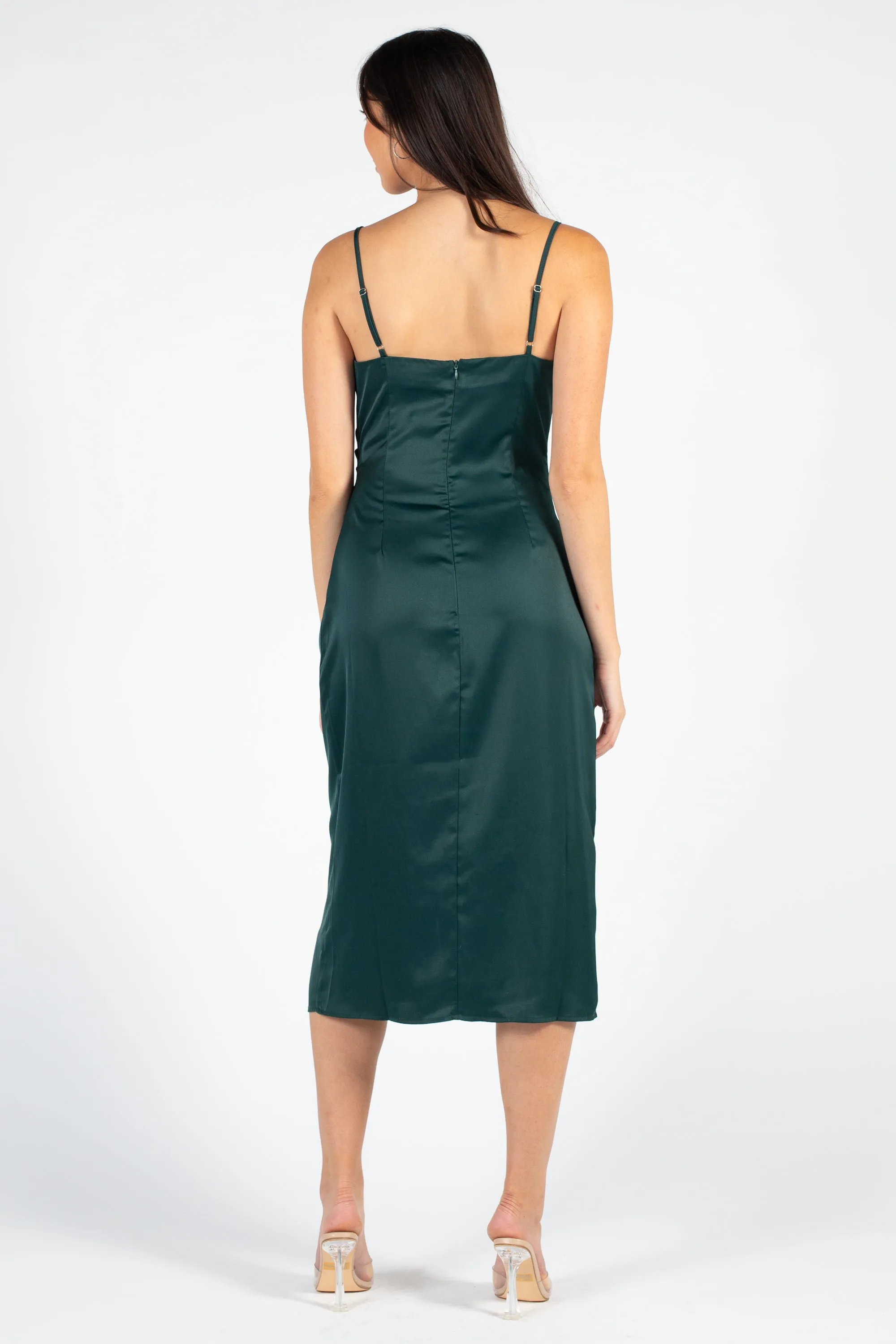 Deanna Satin Midi Slip Dress