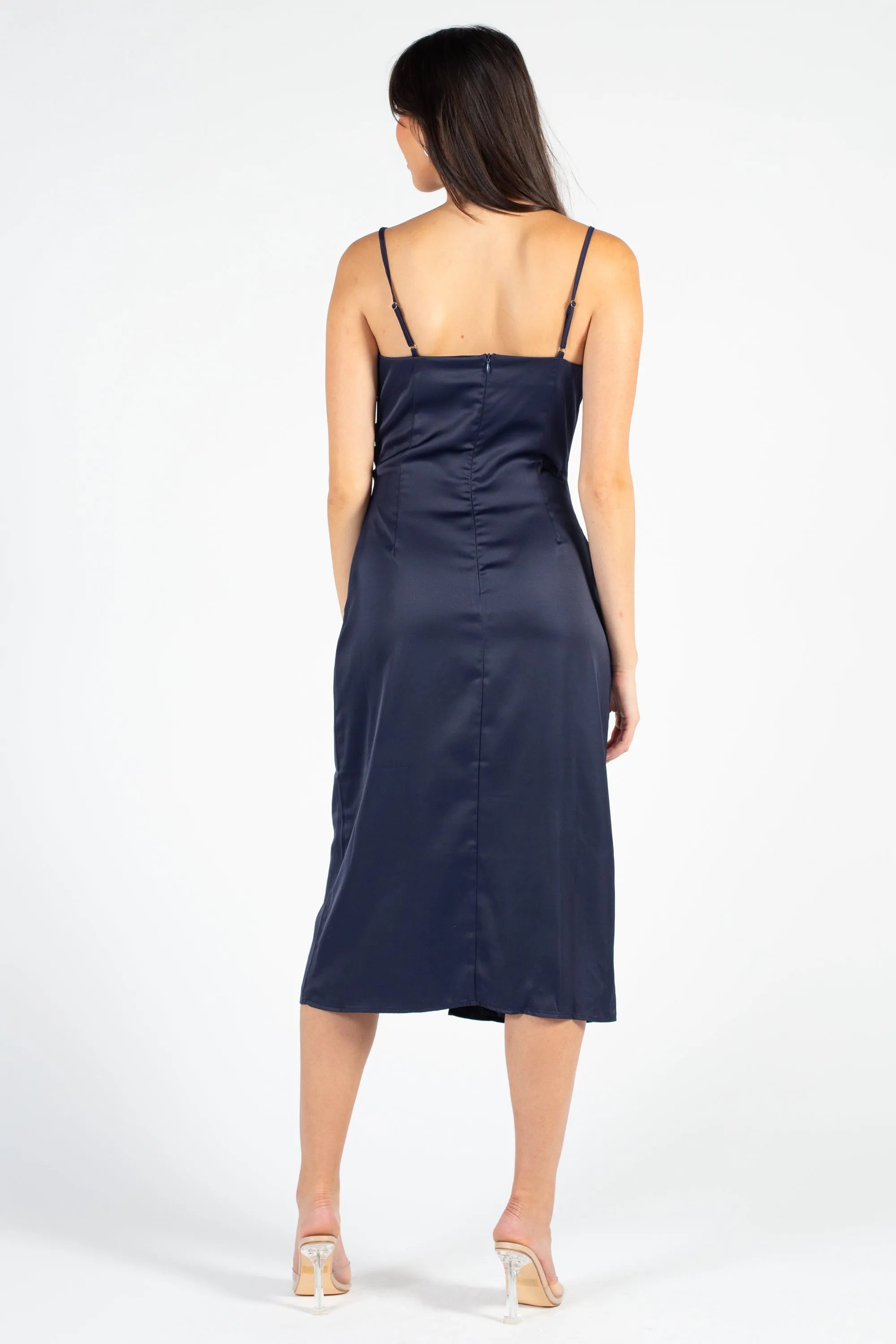 Deanna Satin Midi Slip Dress