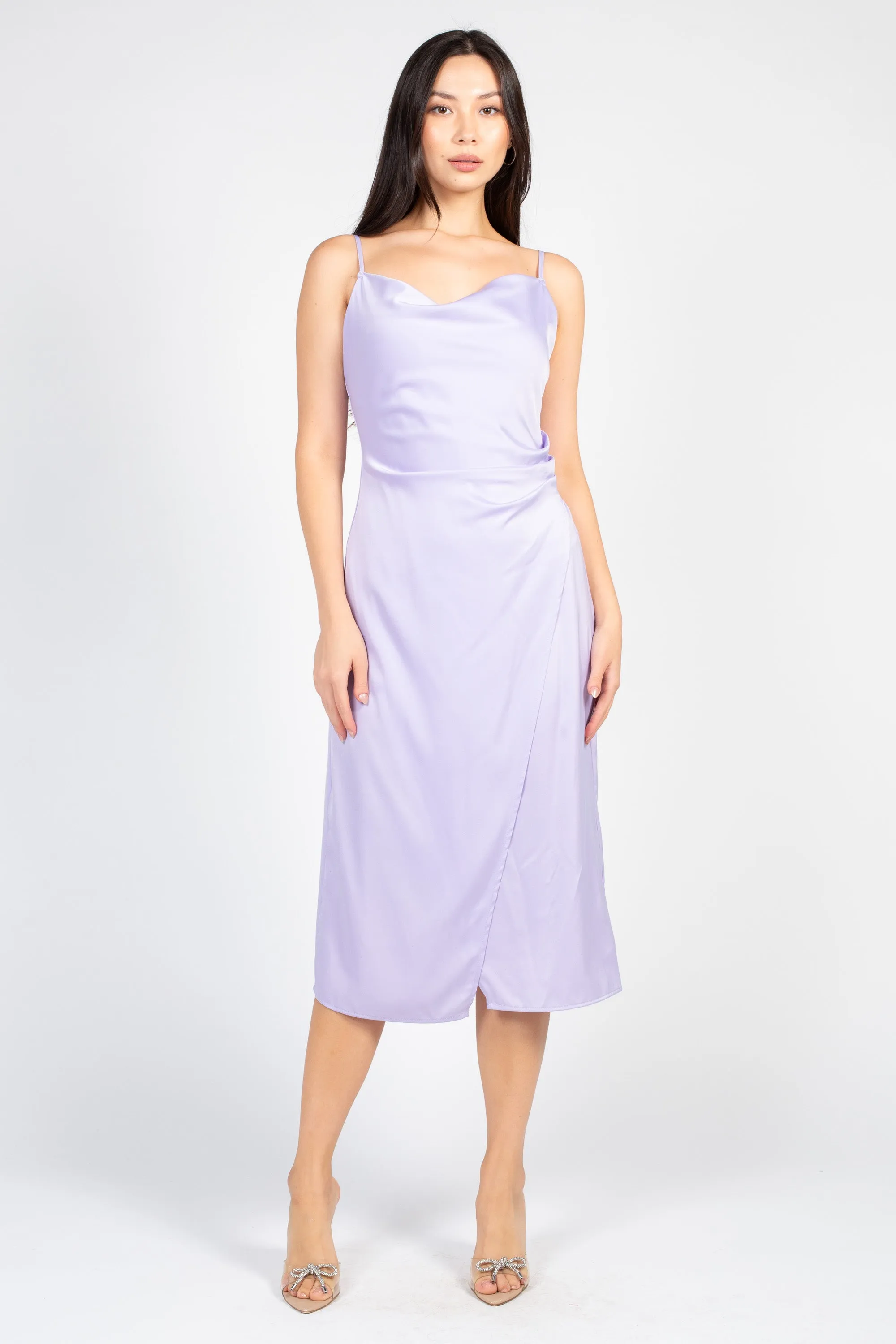 Deanna Satin Midi Slip Dress