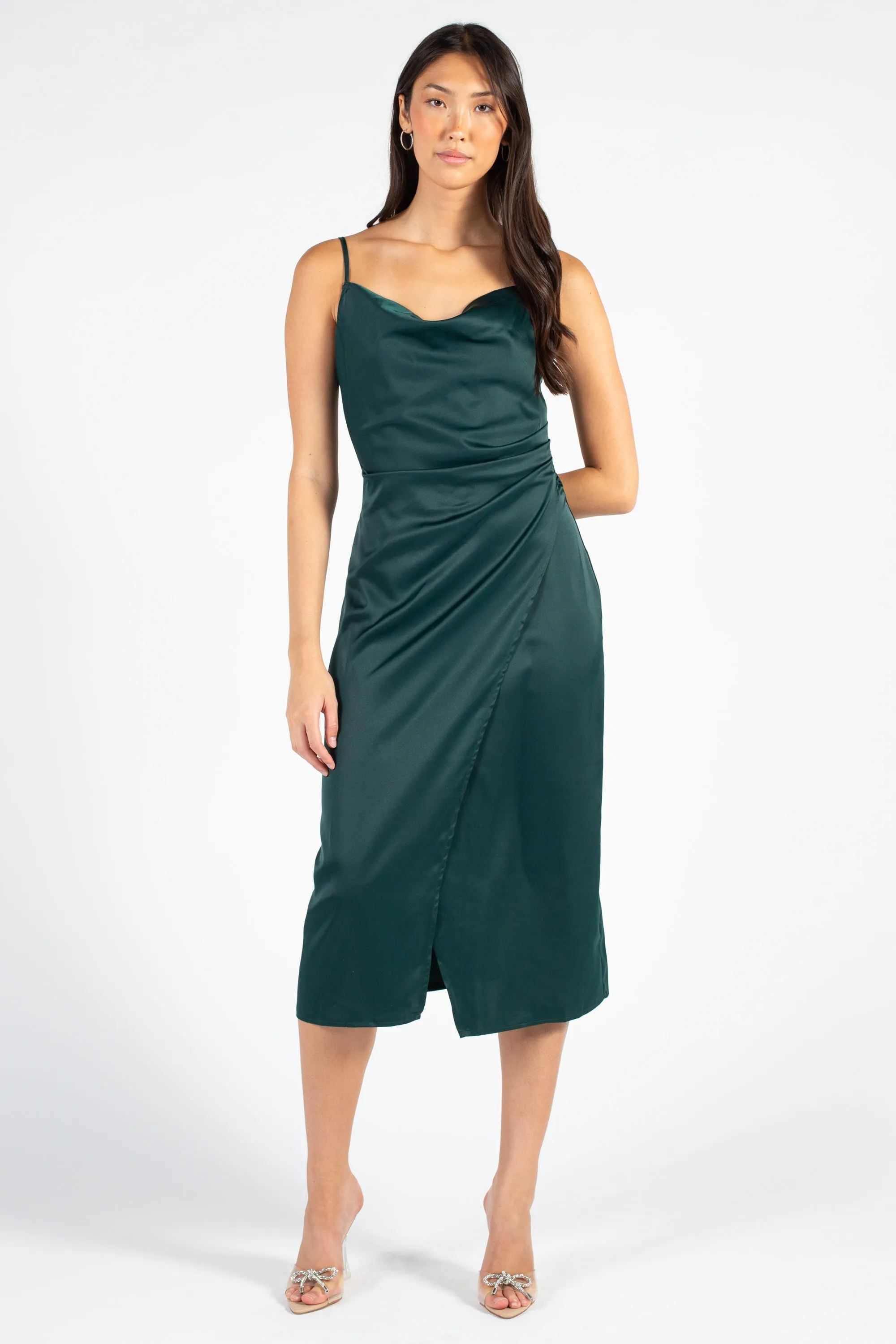 Deanna Satin Midi Slip Dress