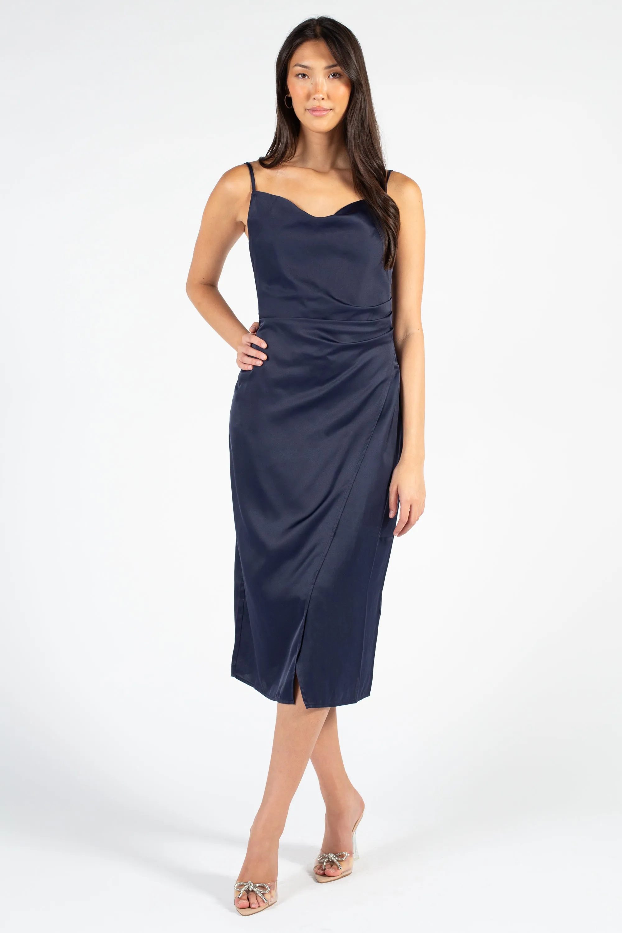 Deanna Satin Midi Slip Dress