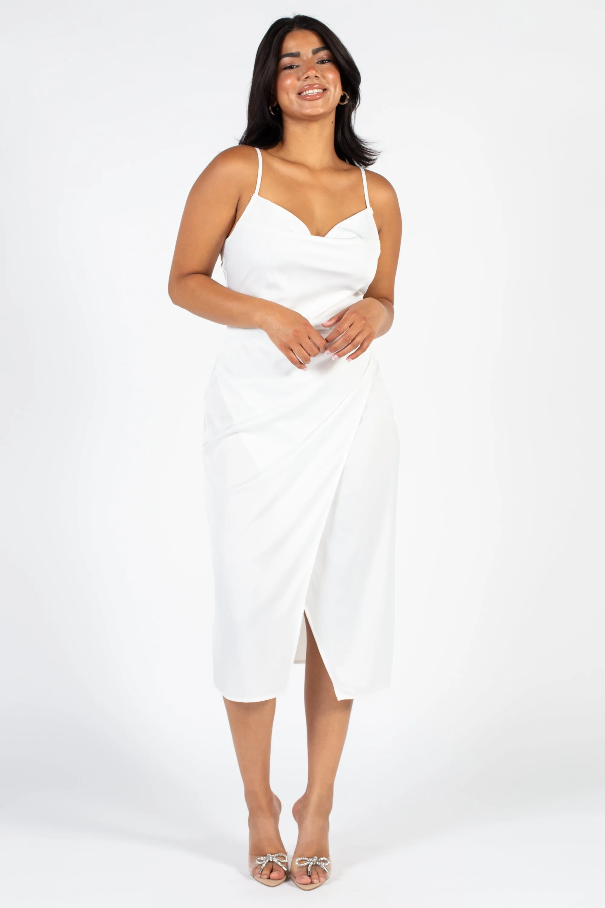 Deanna Satin Midi Slip Dress