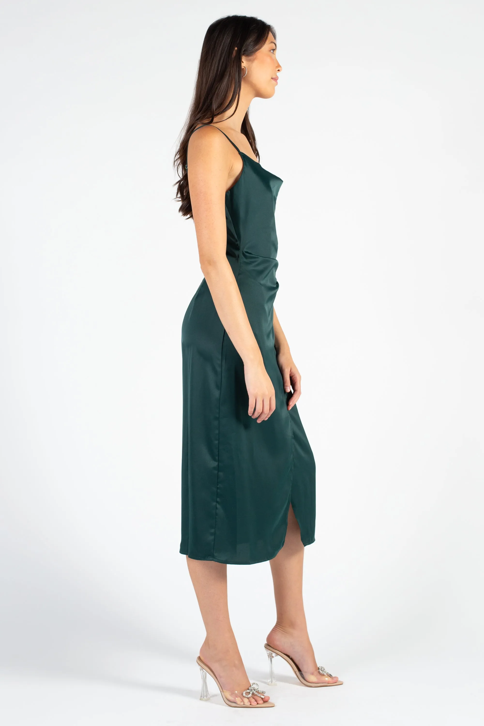 Deanna Satin Midi Slip Dress