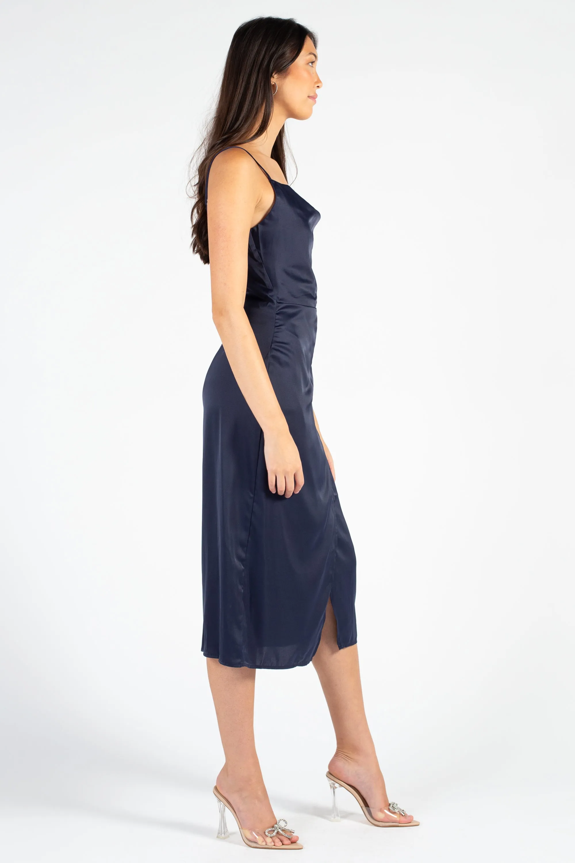 Deanna Satin Midi Slip Dress