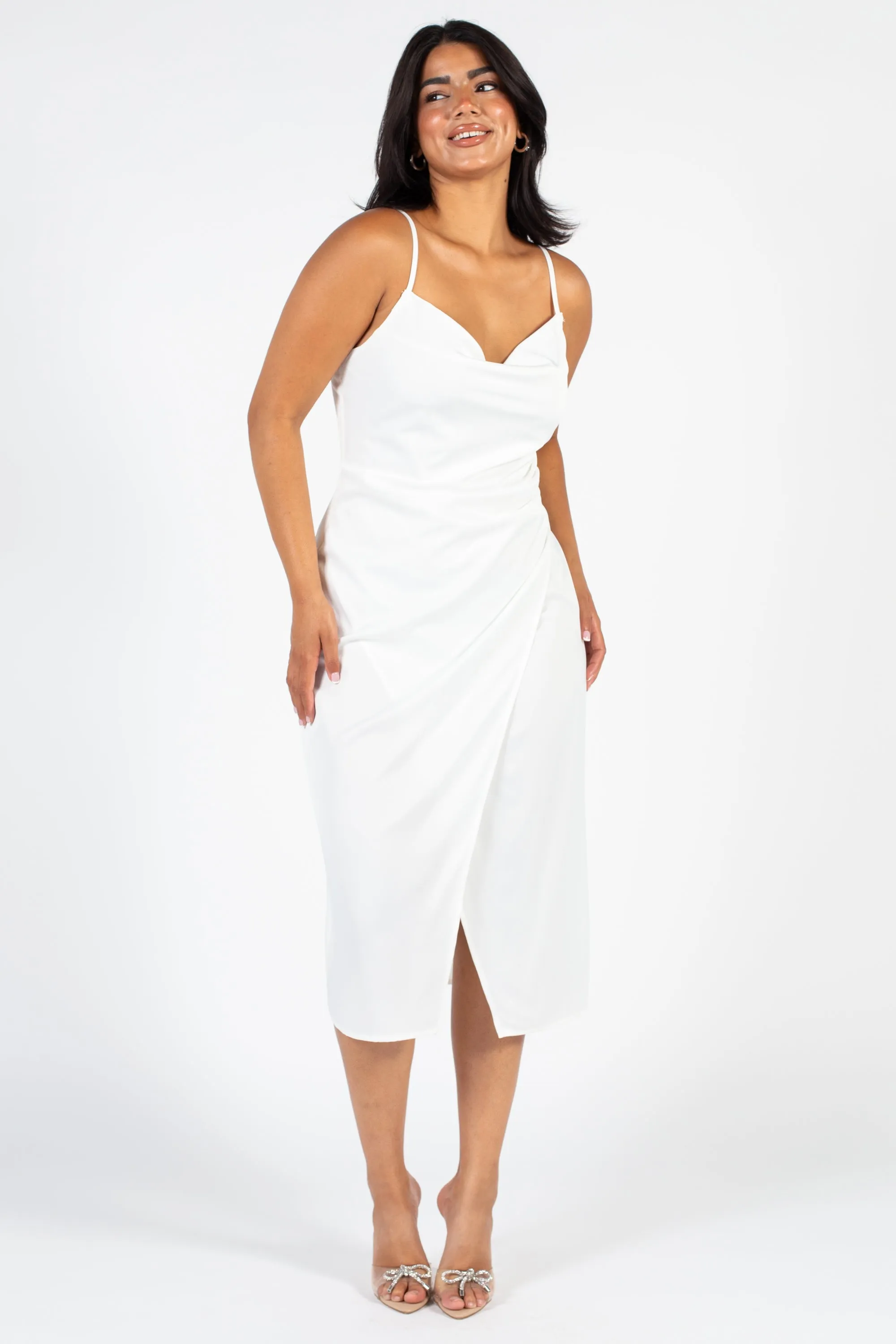 Deanna Satin Midi Slip Dress