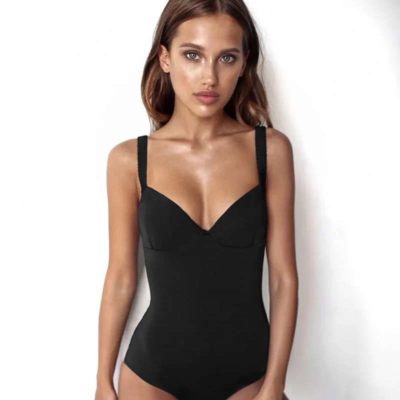 Deep V Neck Fashion Elegant Sexy Body Spaghetti Strap Bodycon Bodysuit