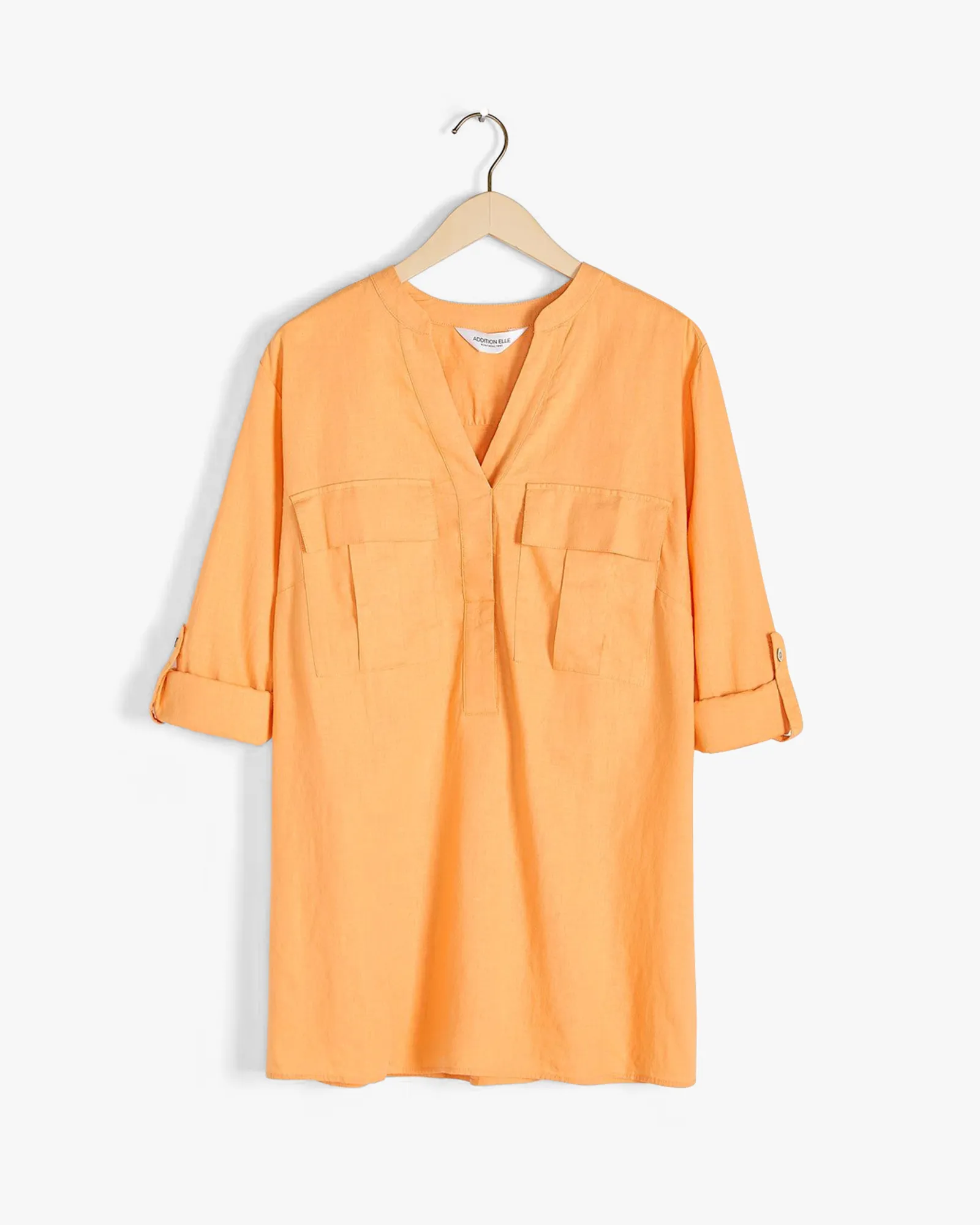 Dennie Linen-Blend Tunic | Orange