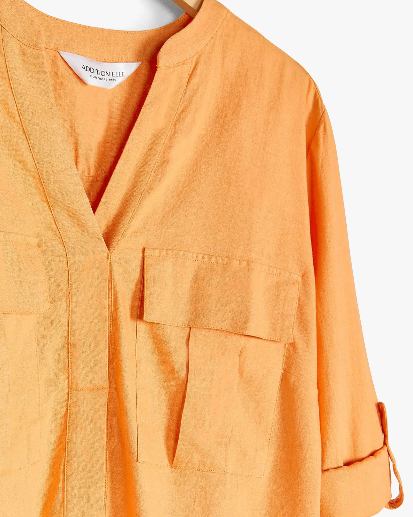 Dennie Linen-Blend Tunic | Orange