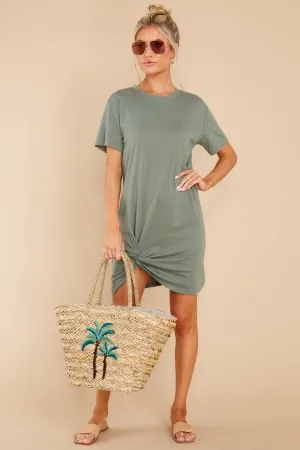 Denny Forest Twist Cotton T-Shirt Dress