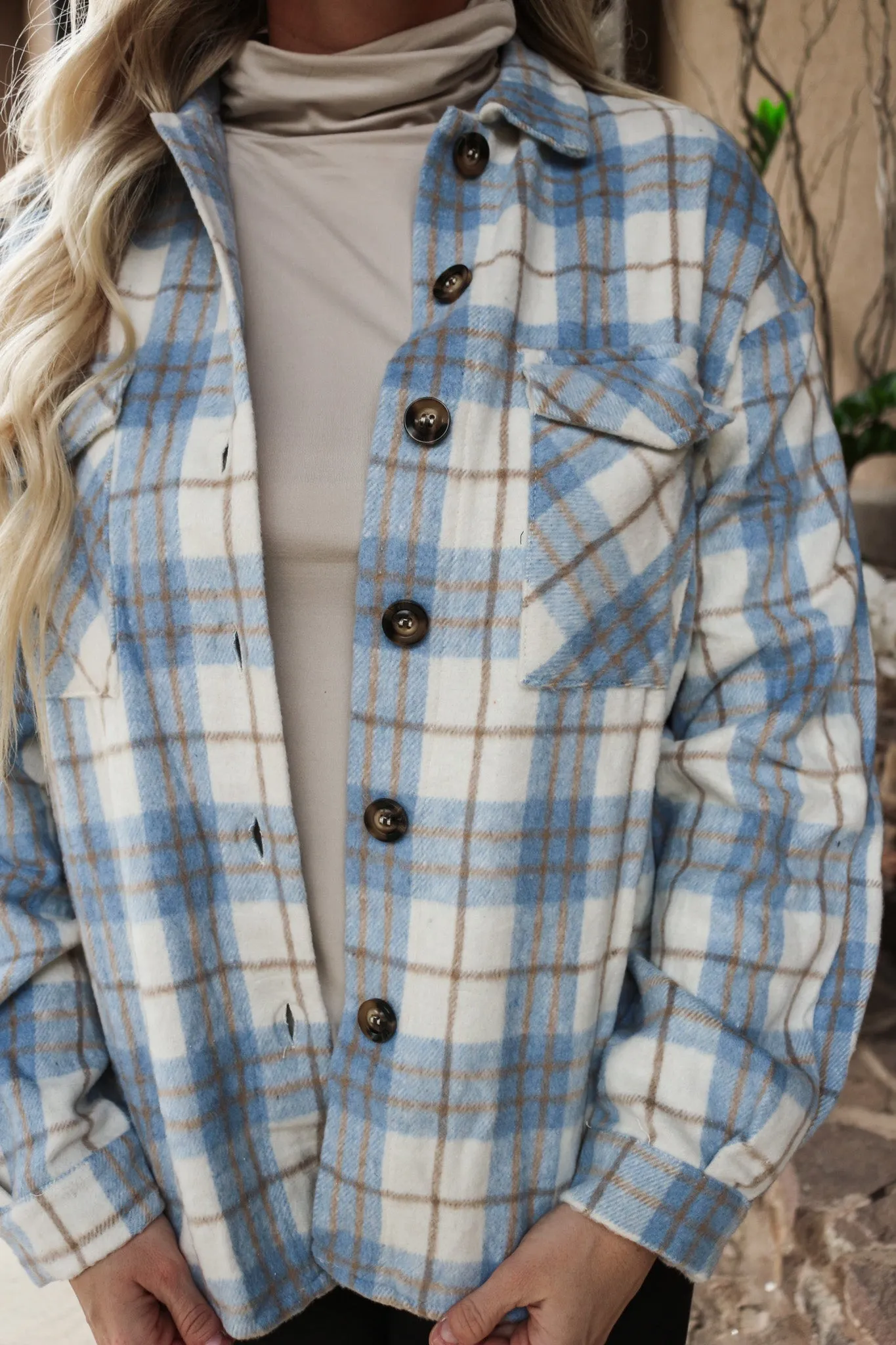 Easily Amused Blue Plaid Flannel