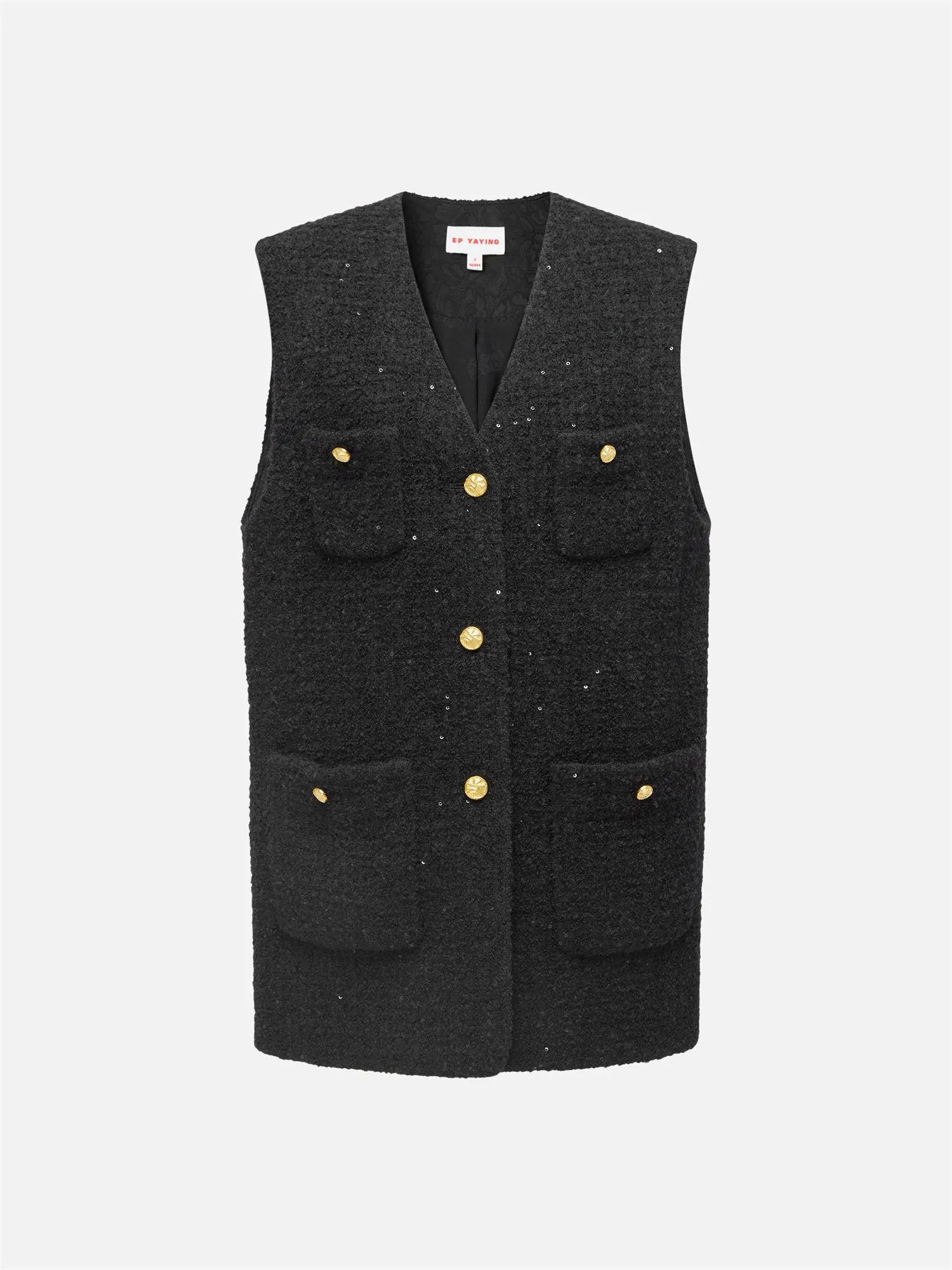 EP YAYING Wool Tweed Vest