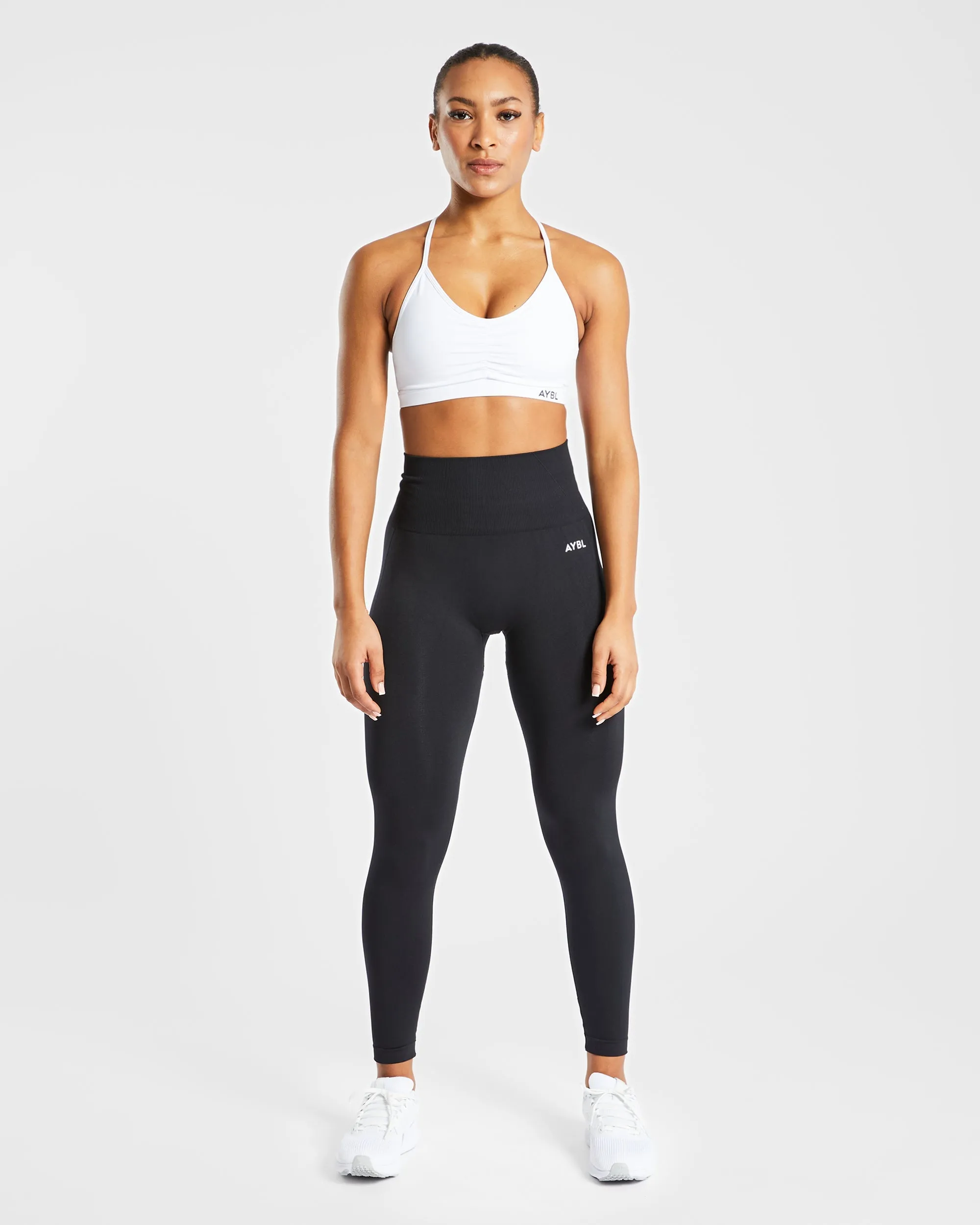 Essential Ruched Sports Bra - White