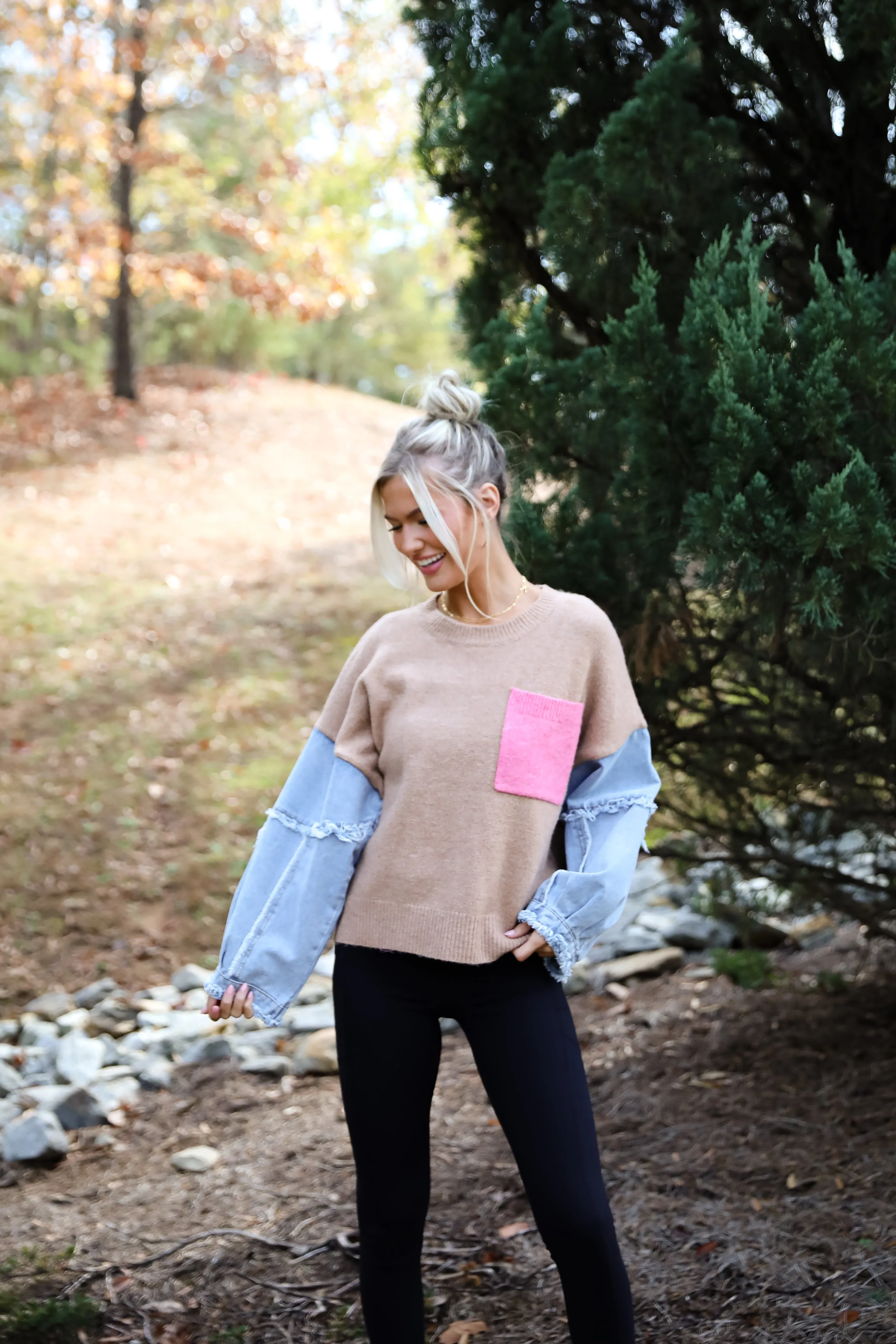 Exceptional Status Contrast Color Block Sweater