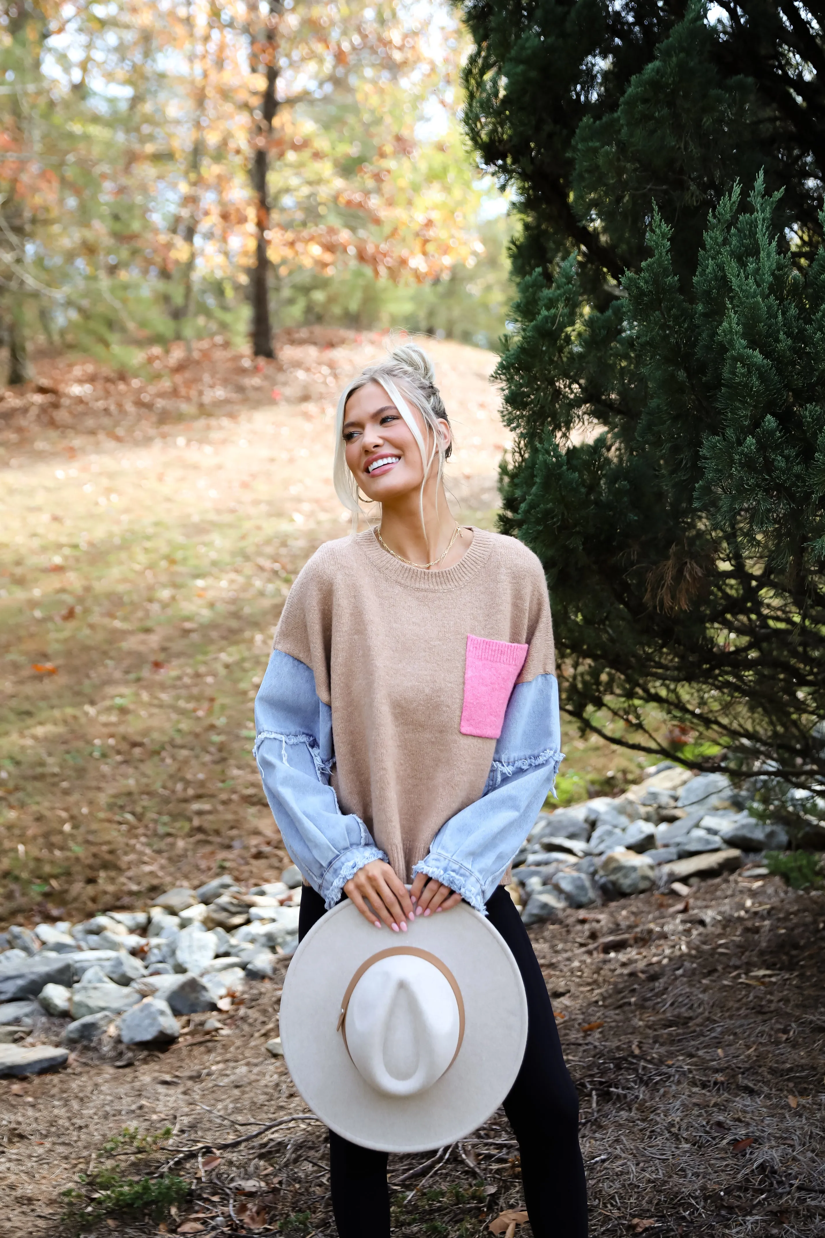 Exceptional Status Contrast Color Block Sweater