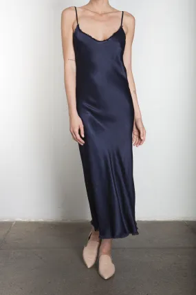 Farrah Slip Dress in Vintage Satin - Night