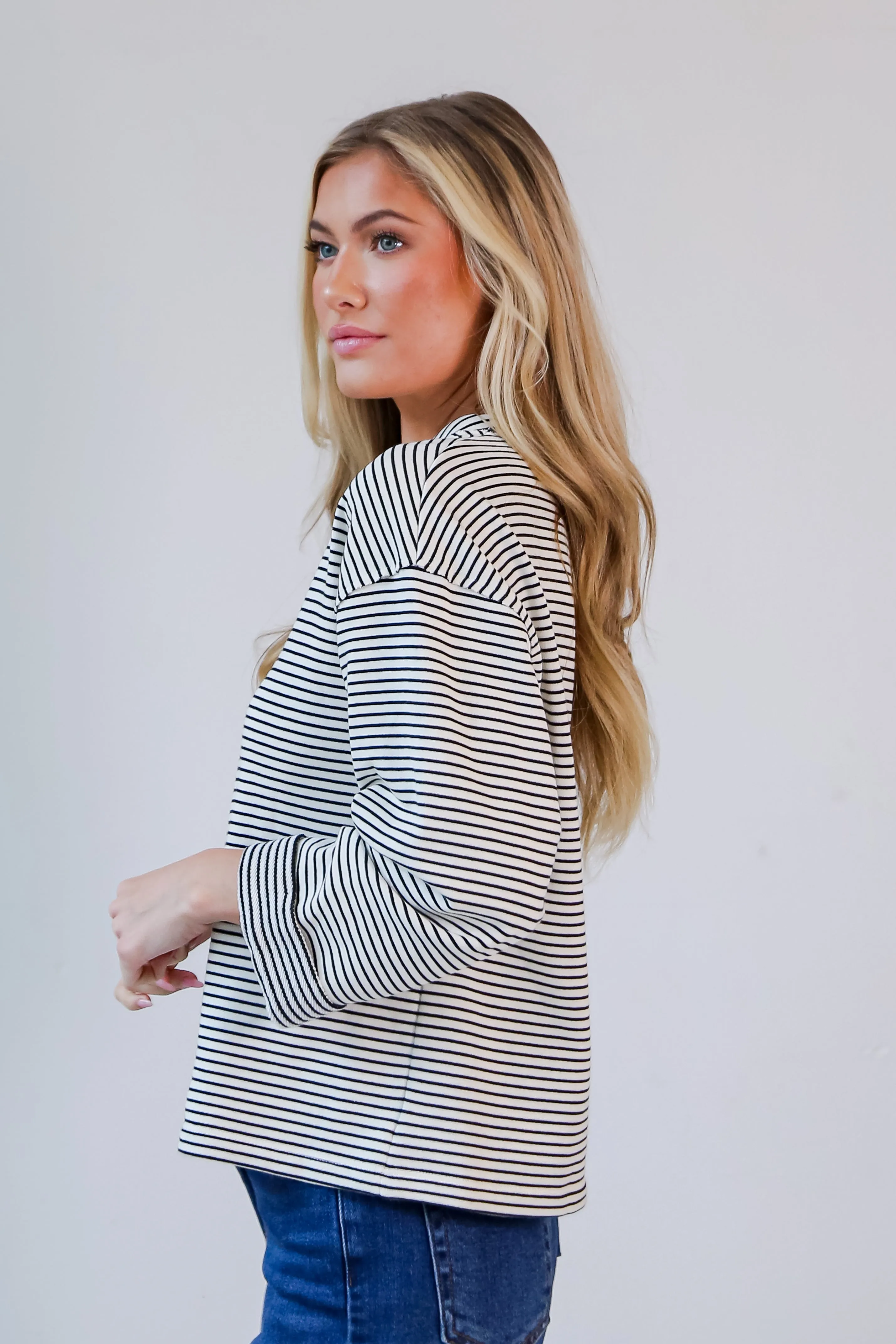 FINAL SALE - Won't Let You Down White Striped Knit Top