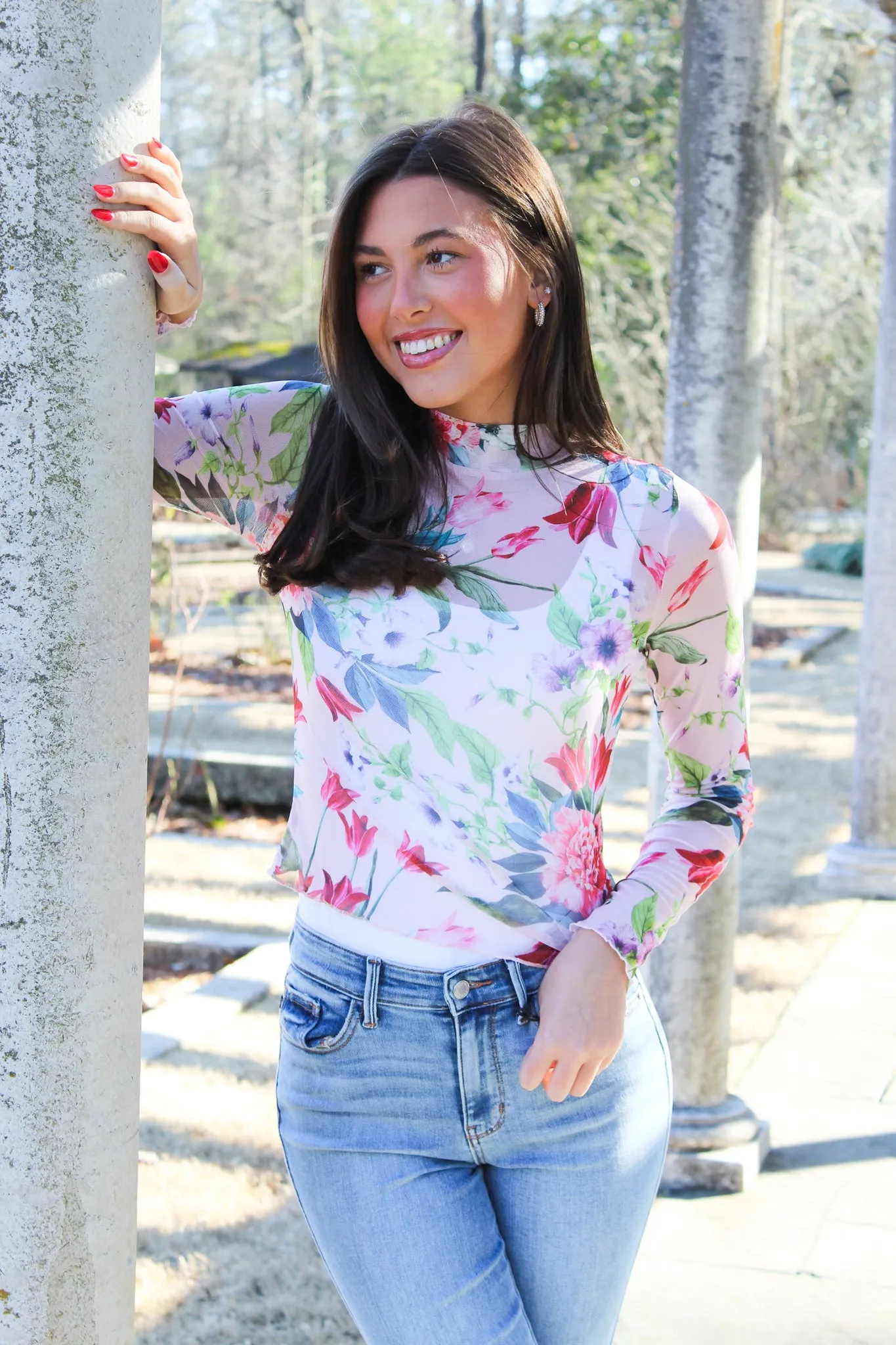 Floral Sheer Layering Top