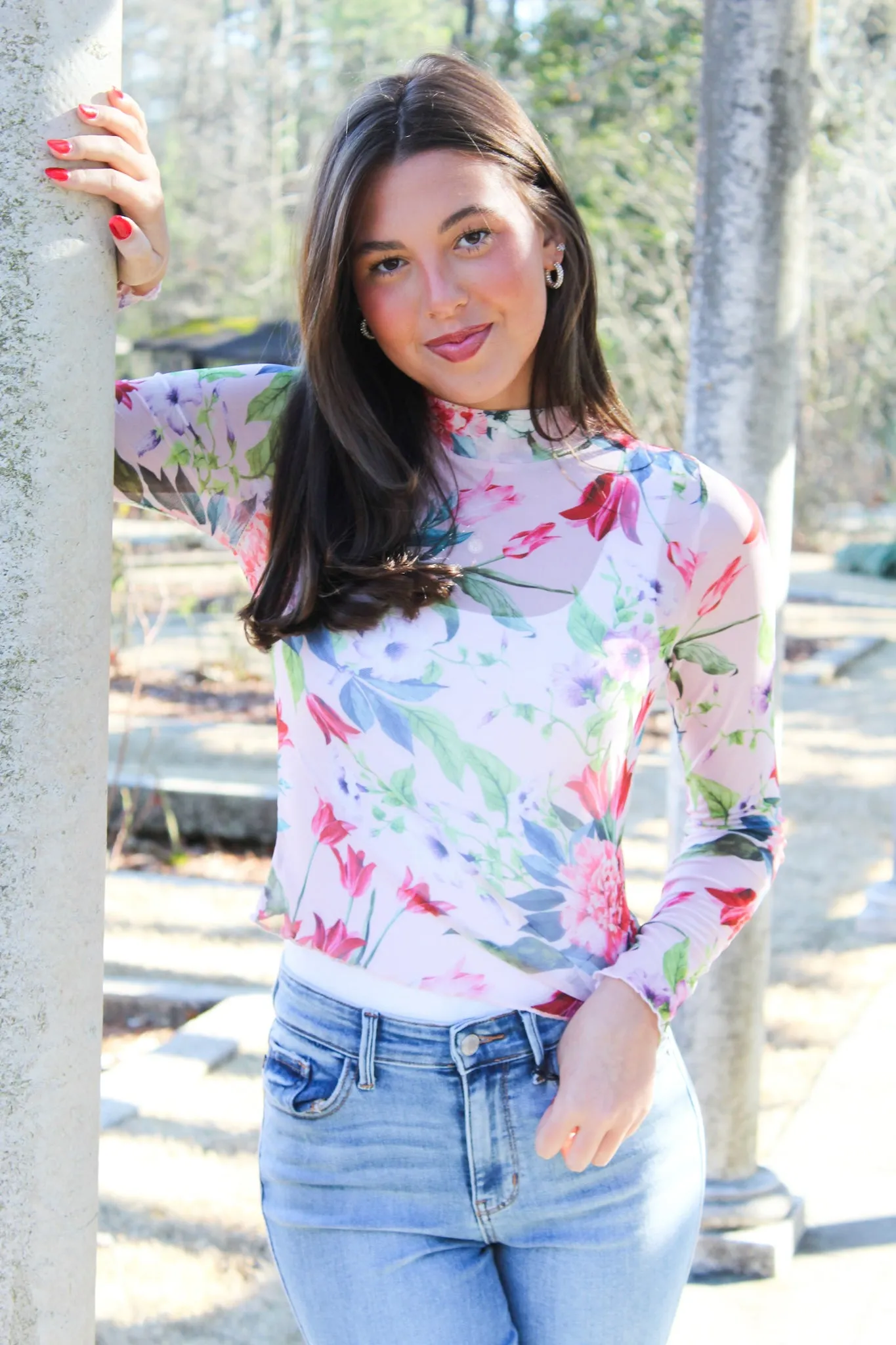 Floral Sheer Layering Top