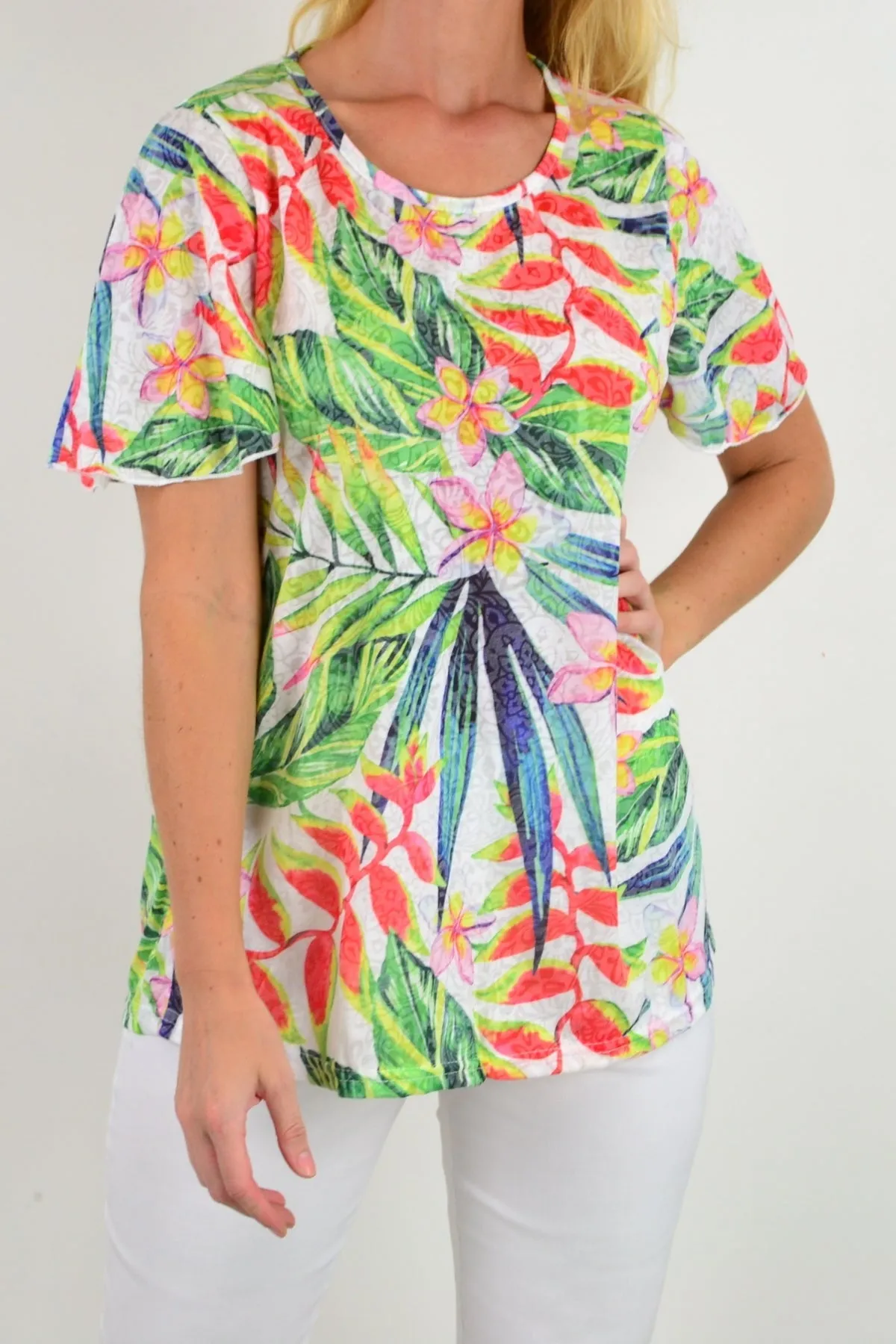 Frangipani Floral Tunic Tee