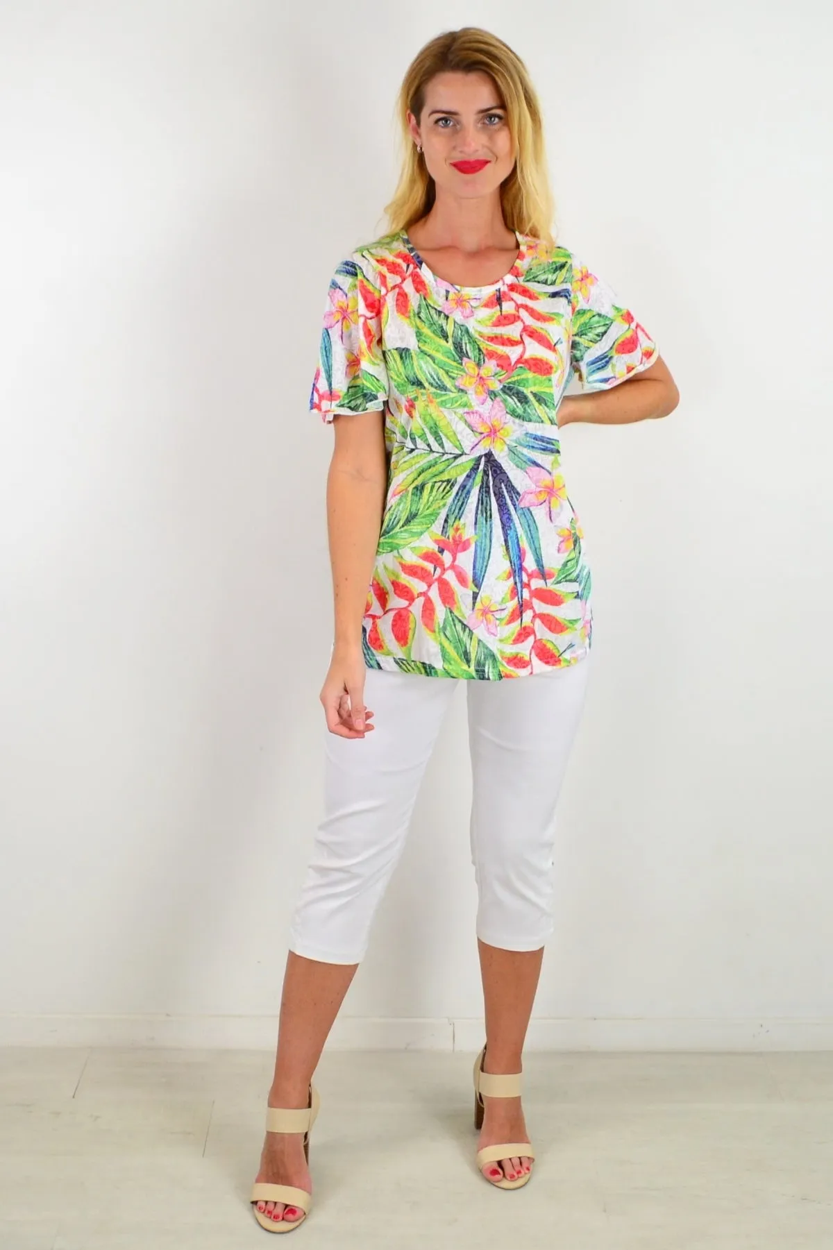 Frangipani Floral Tunic Tee