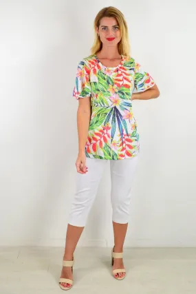 Frangipani Floral Tunic Tee