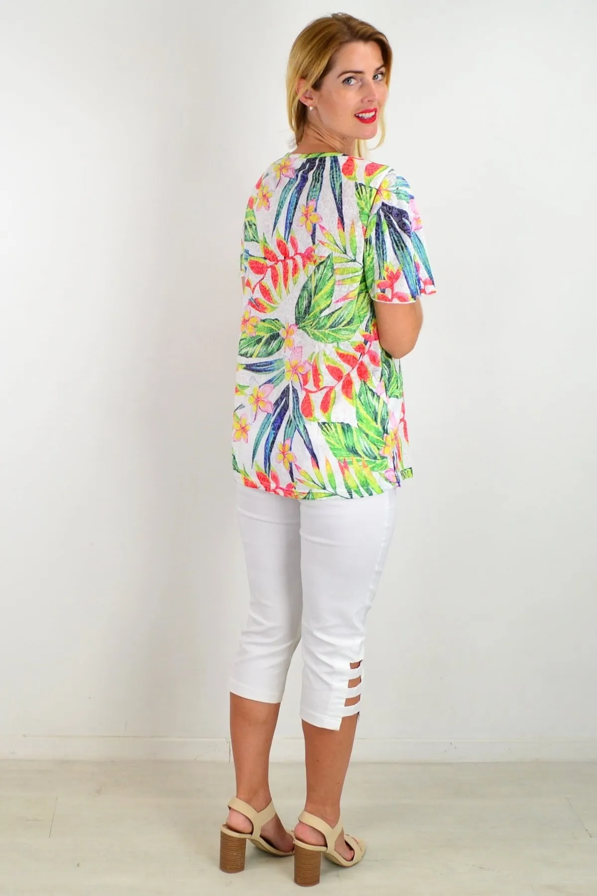 Frangipani Floral Tunic Tee