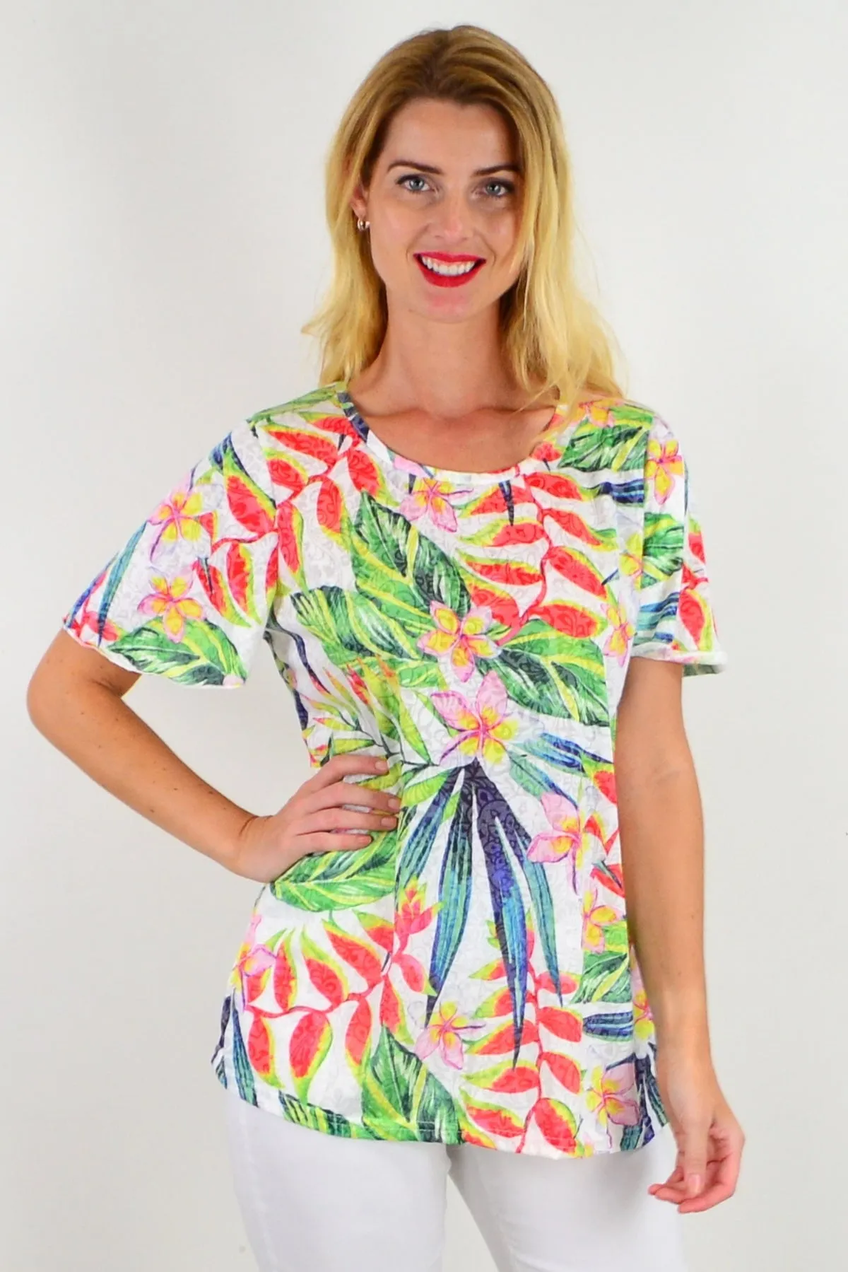 Frangipani Floral Tunic Tee