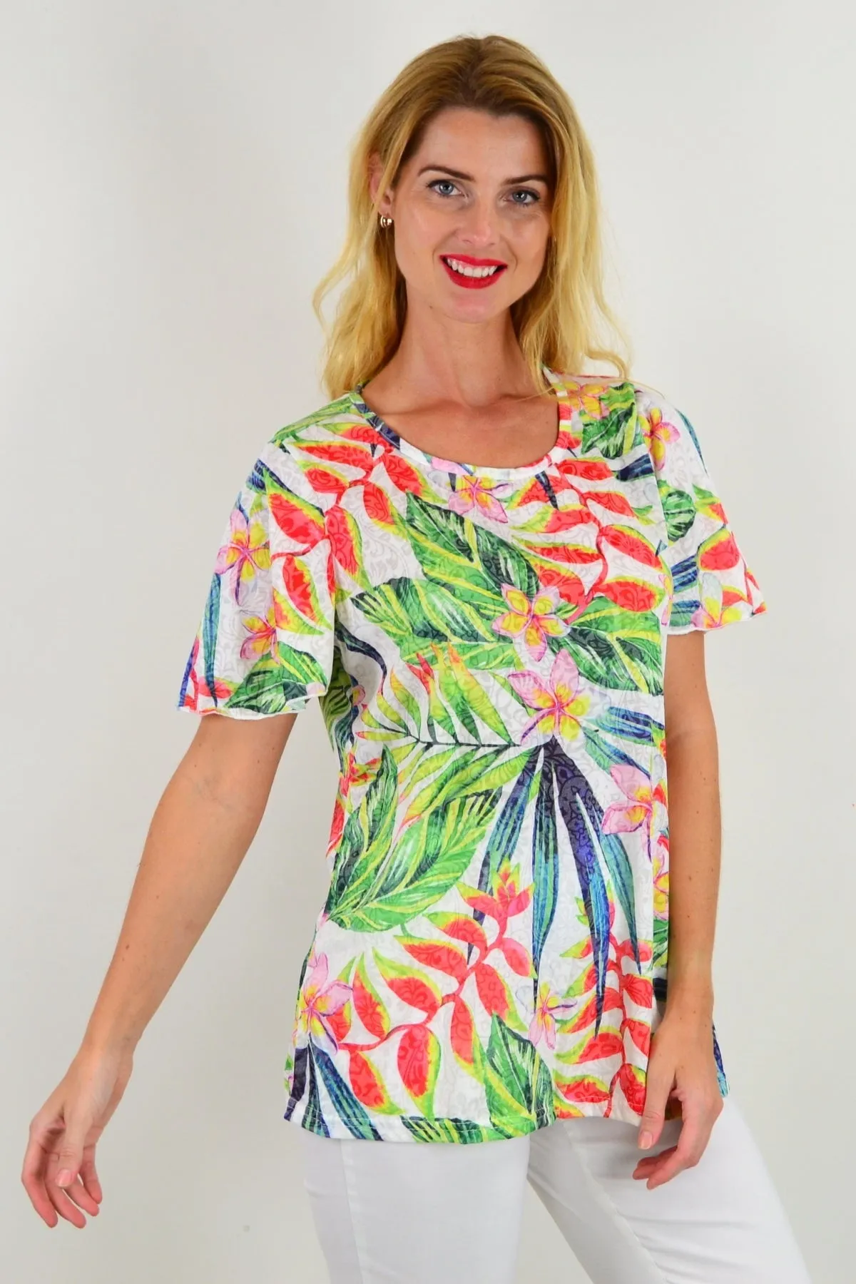 Frangipani Floral Tunic Tee