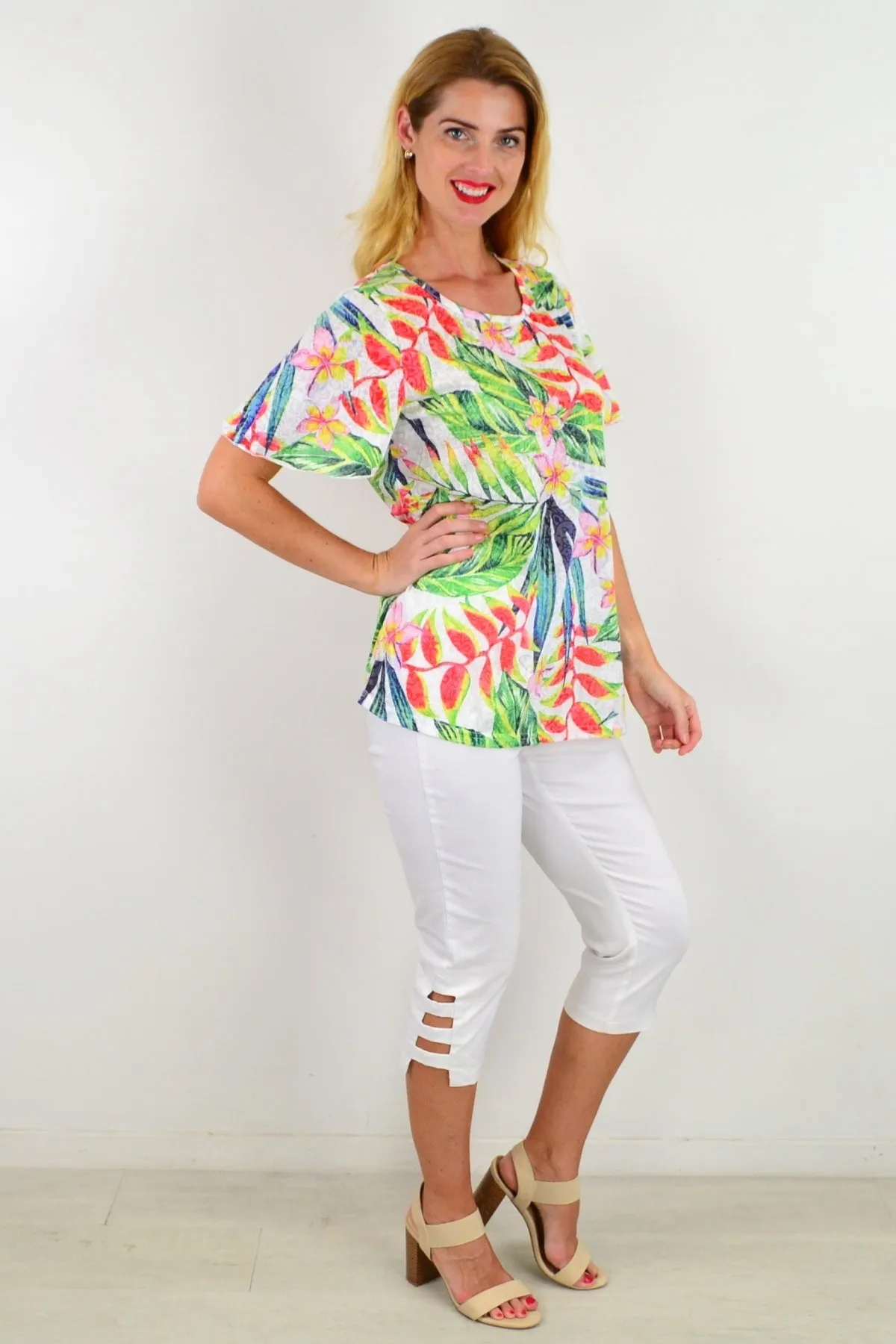 Frangipani Floral Tunic Tee