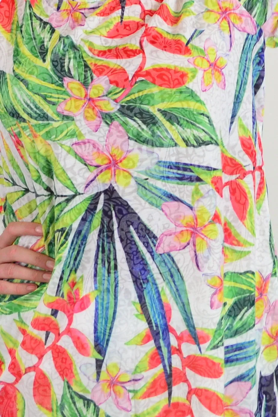 Frangipani Floral Tunic Tee