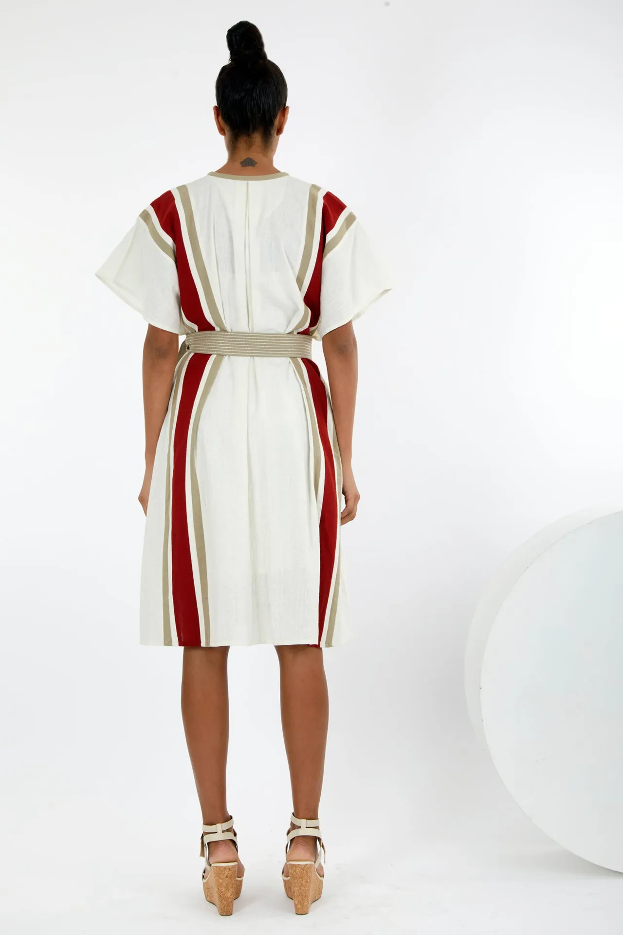 Fubu - Ivory Kaftan Dress with Short Belt