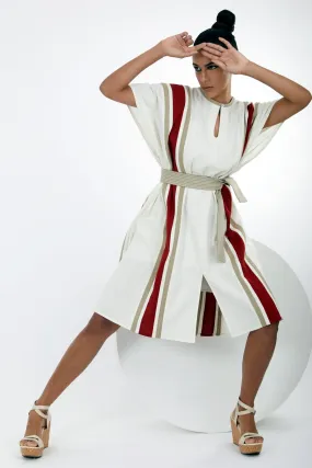 Fubu - Ivory Kaftan Dress with Short Belt