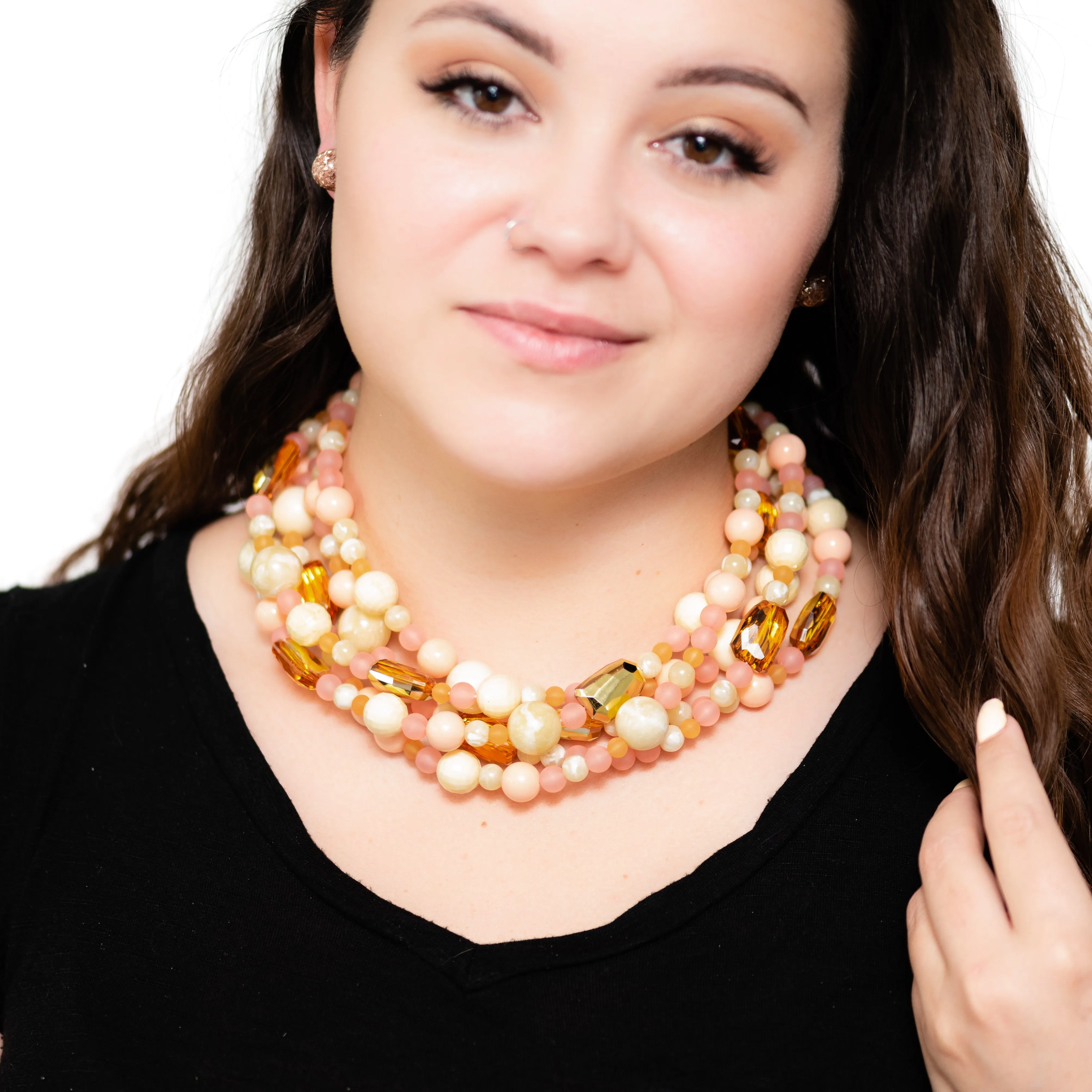 Gilded Peach Lucite Sylvie Necklace