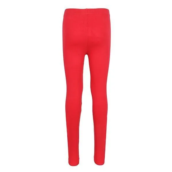 GIRLS LONG BASIC LEGGINGS - RED