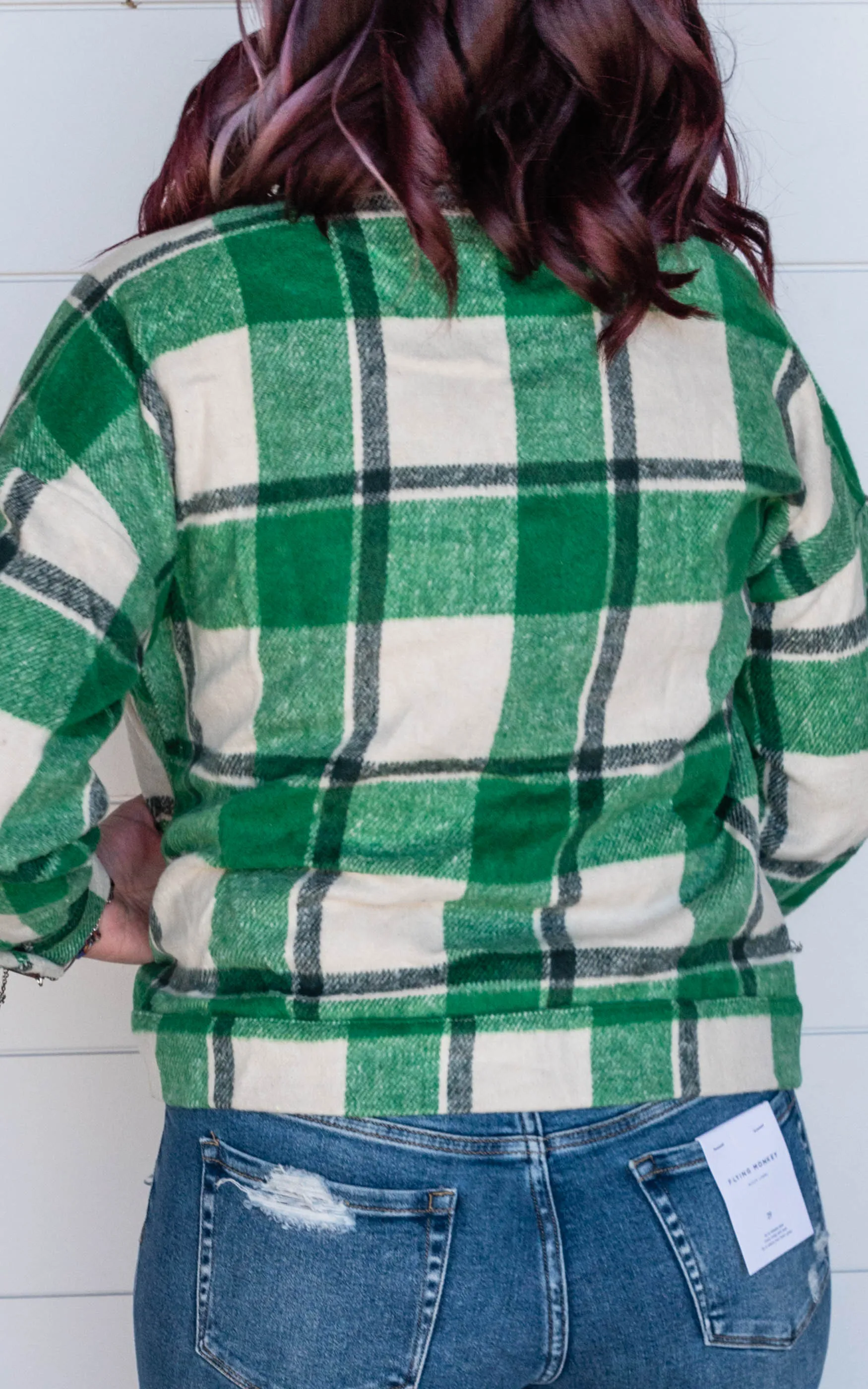 Green & Ivory Plaid Shacket | FINAL SALE - Pop Up Shop