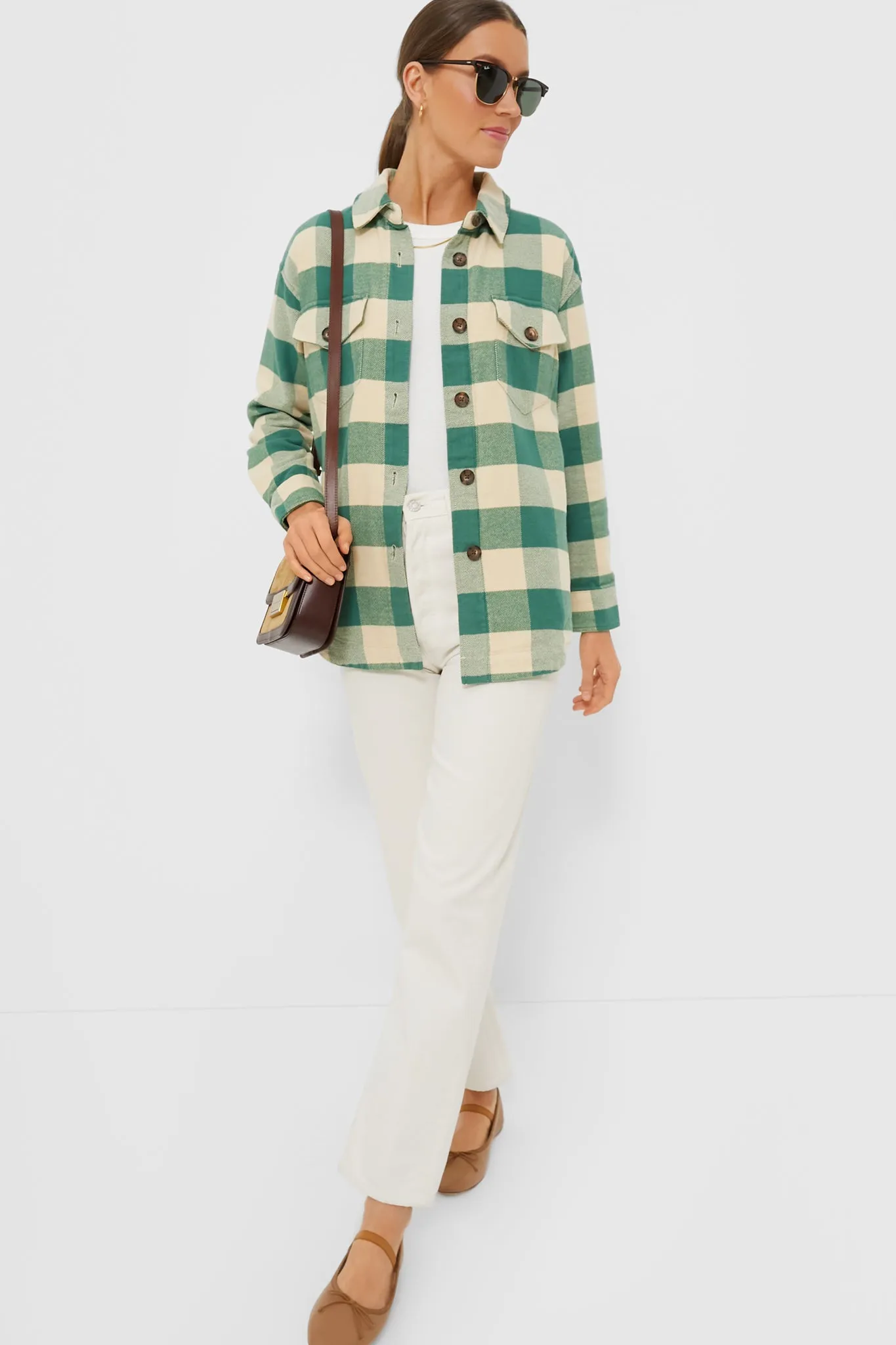 Green and Cream Buffalo Check Updated Bailey Shacket