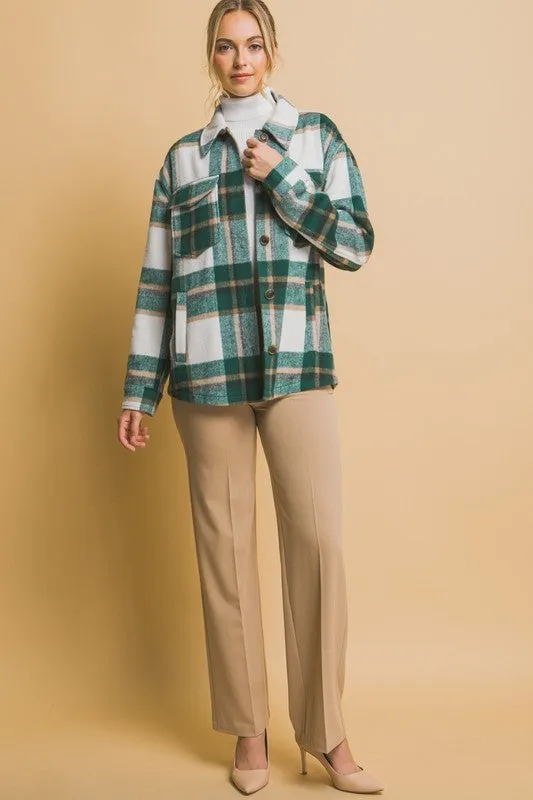 Green Plaid Shacket