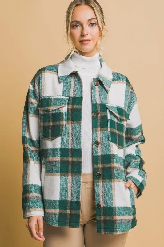 Green Plaid Shacket