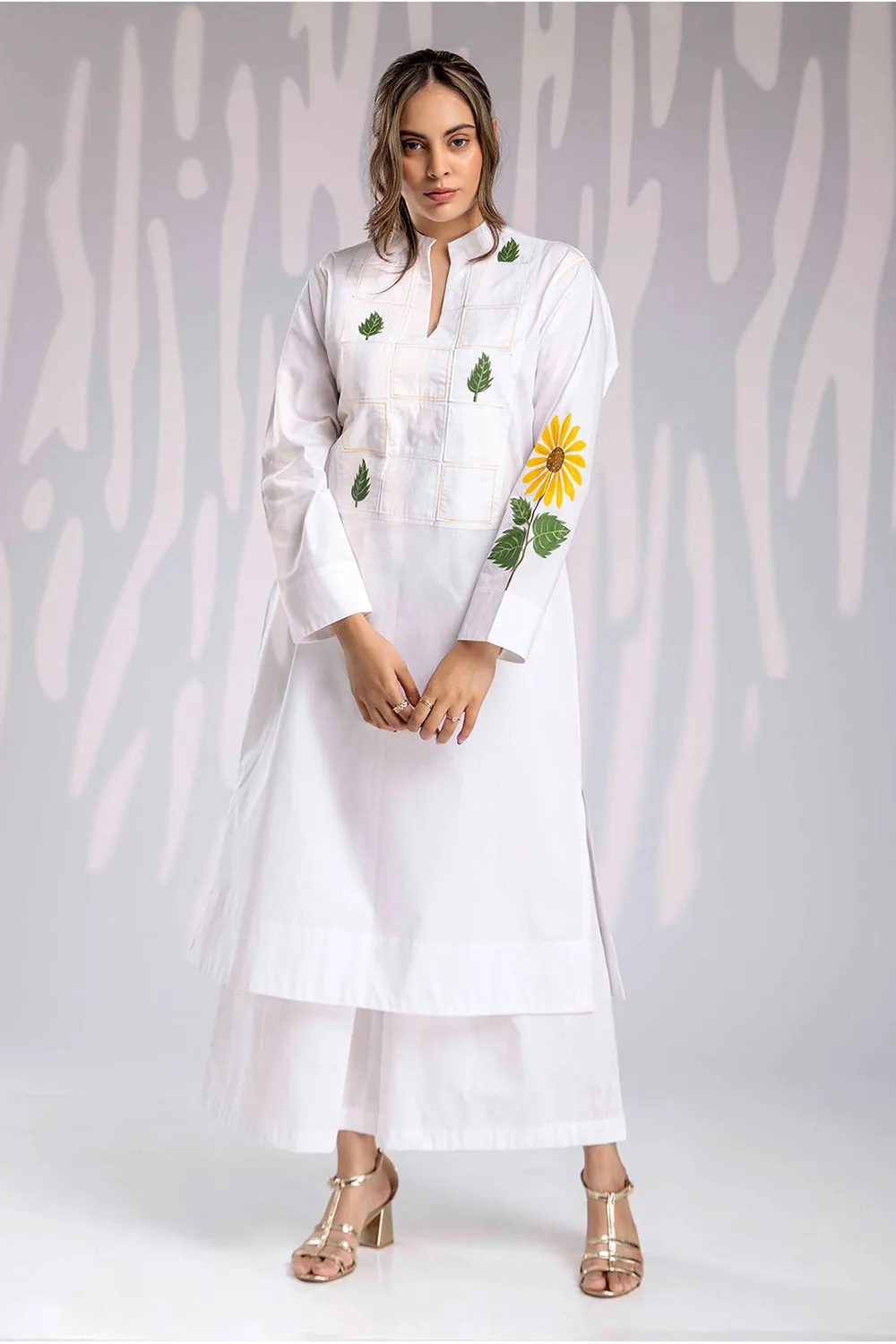 Handpainted Kurta Set - White